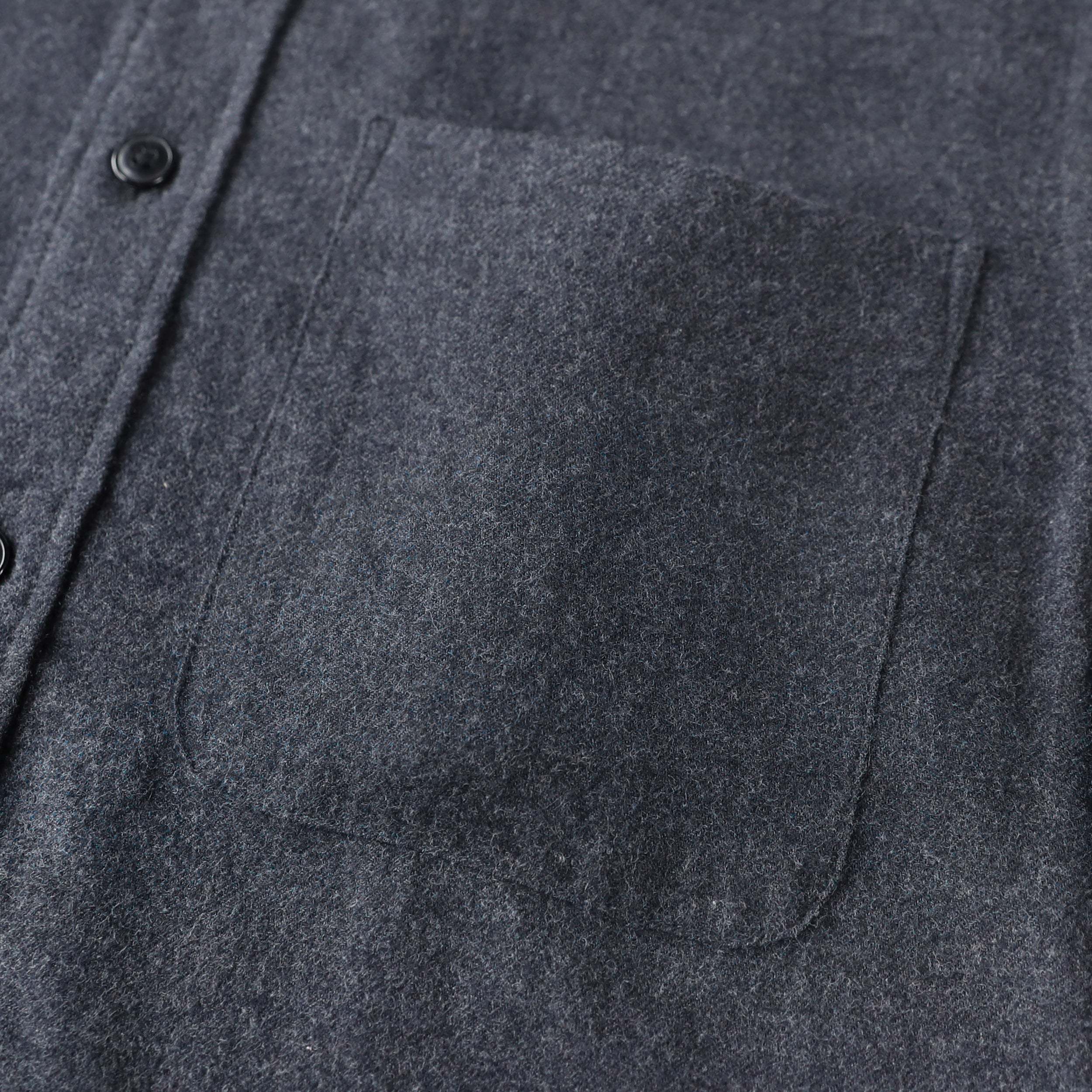6oz Men's Grey Solid Plaid Flannel Long Sleeve Shirts #0301