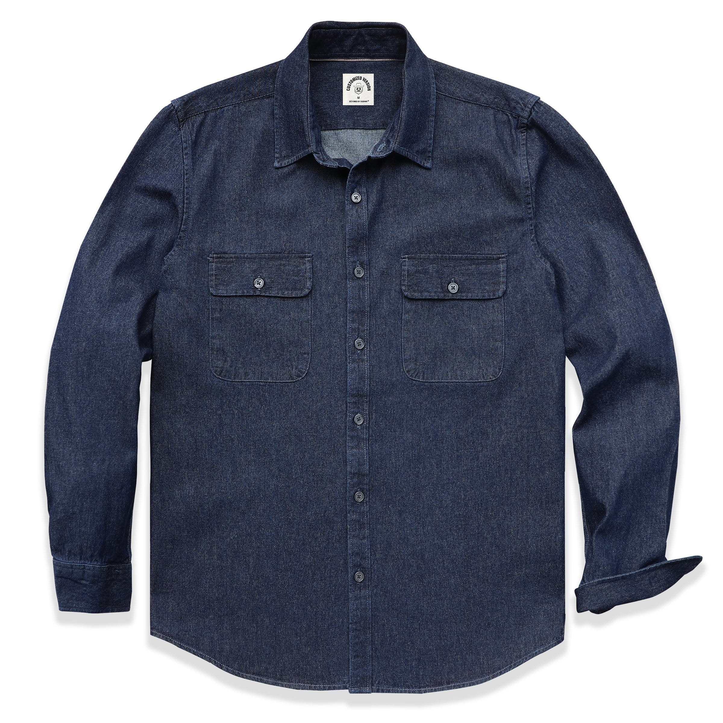 8.8oz Men's cotton long sleeve denim shirt #4500