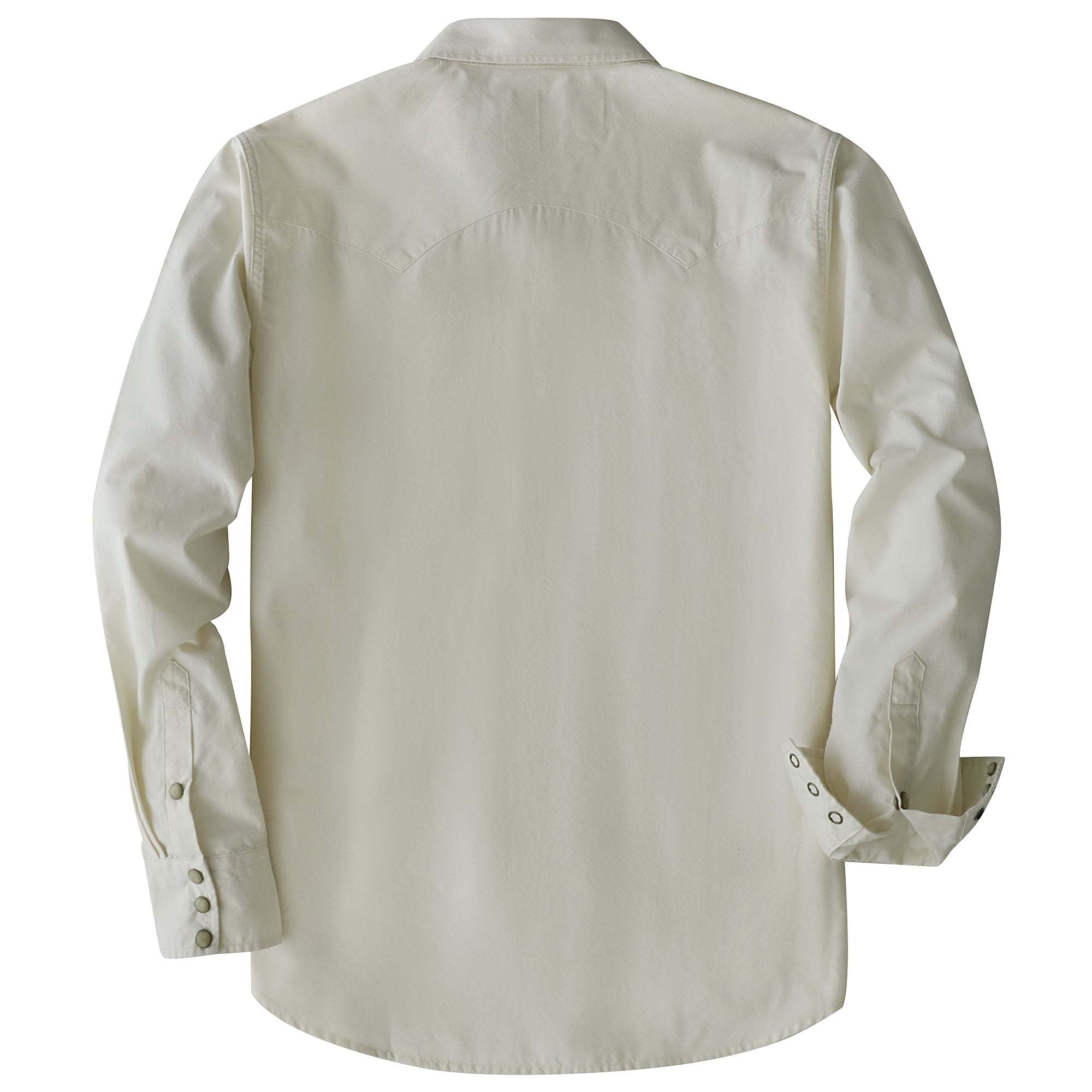 Dubinik? 4.1oz Pearl Snap Solid Beige Shirts For Men Long Sleeve Lightweight Casual Sawtooth Pocket Western Plaid Cowboy Cotton Vintage Work Shirt#48032