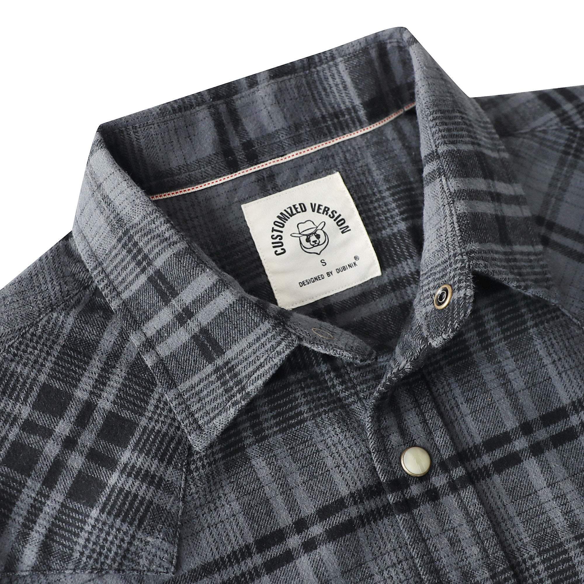 Dubinik? 6.3oz Flannel Shirt for Men Long Sleeve Casual Cozy Snap Button Western Plaid Shirts Soft Pure Cotton#37009