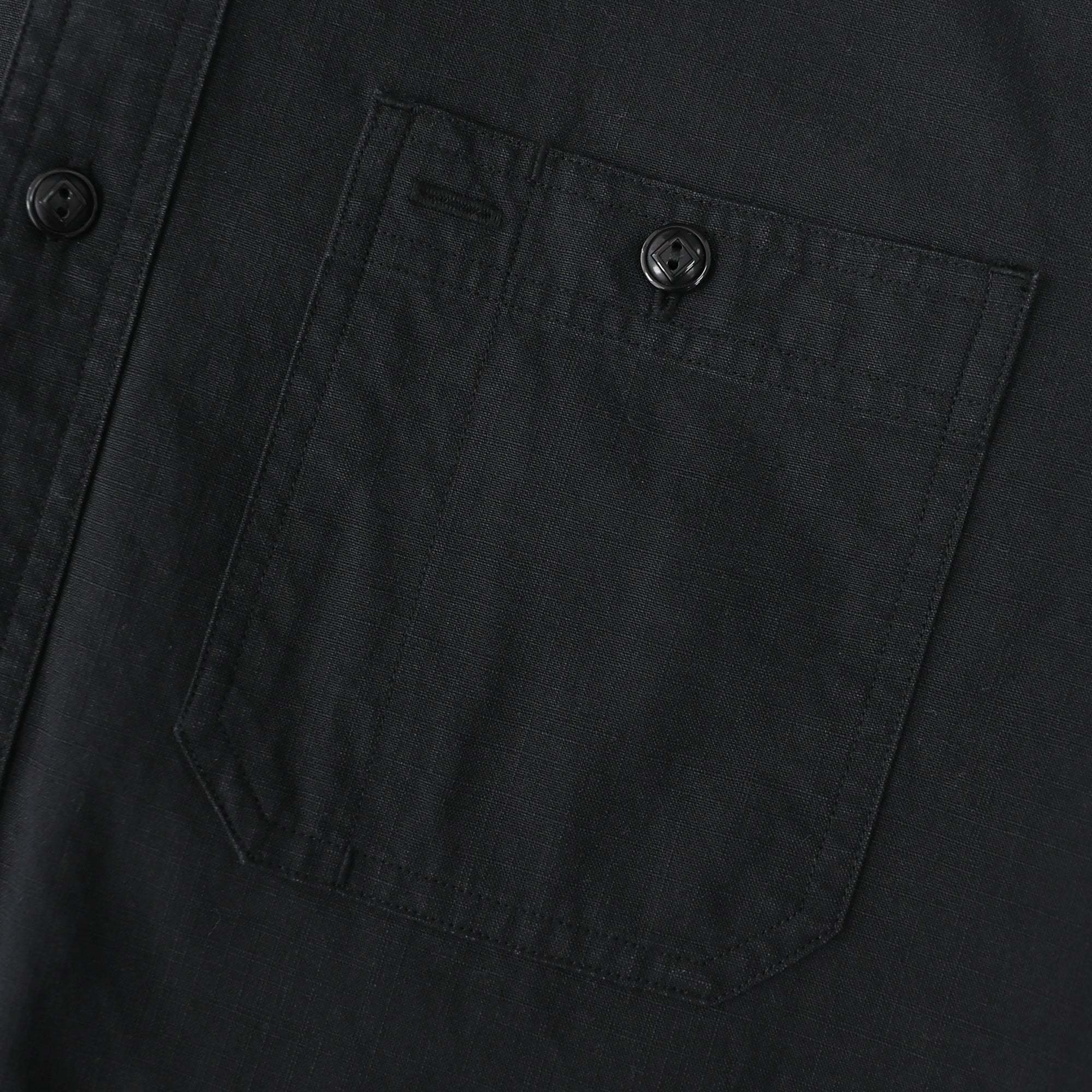 Dubinik? 5.5oz Black Chambray Long Sleeve Button-Front Closure Pocket Cotton Workshirt#58013