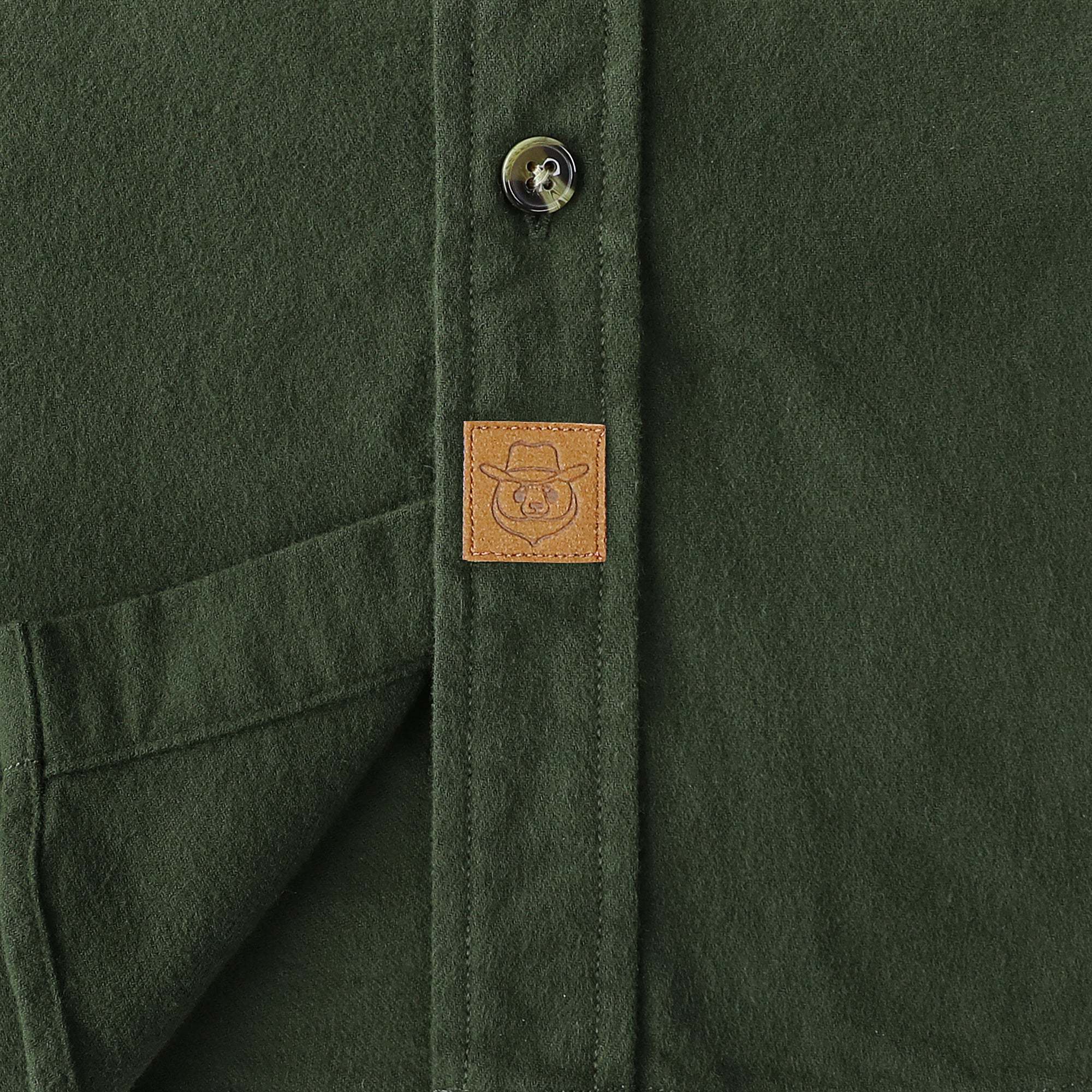 6oz Mens Midweight Army Green Solid Flannel Shirts Long Sleeve Casual Button Down Brushed 100% Cotton Shirt#1024