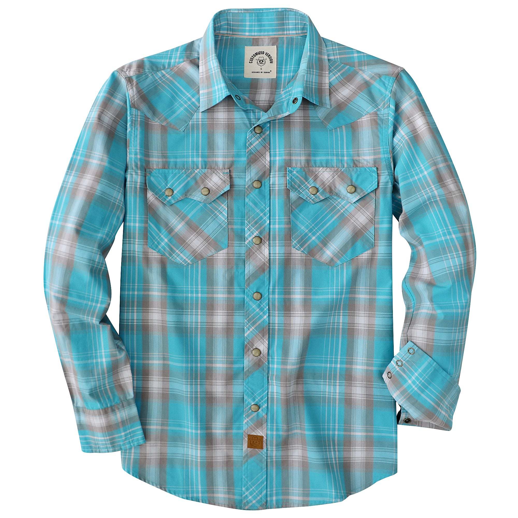 Dubinik? 4.1oz Pearl Snap Shirts For Men Long Sleeve Lightweight Casual Sawtooth Pocket Western Plaid Cowboy Cotton Vintage Work Shirt#48024
