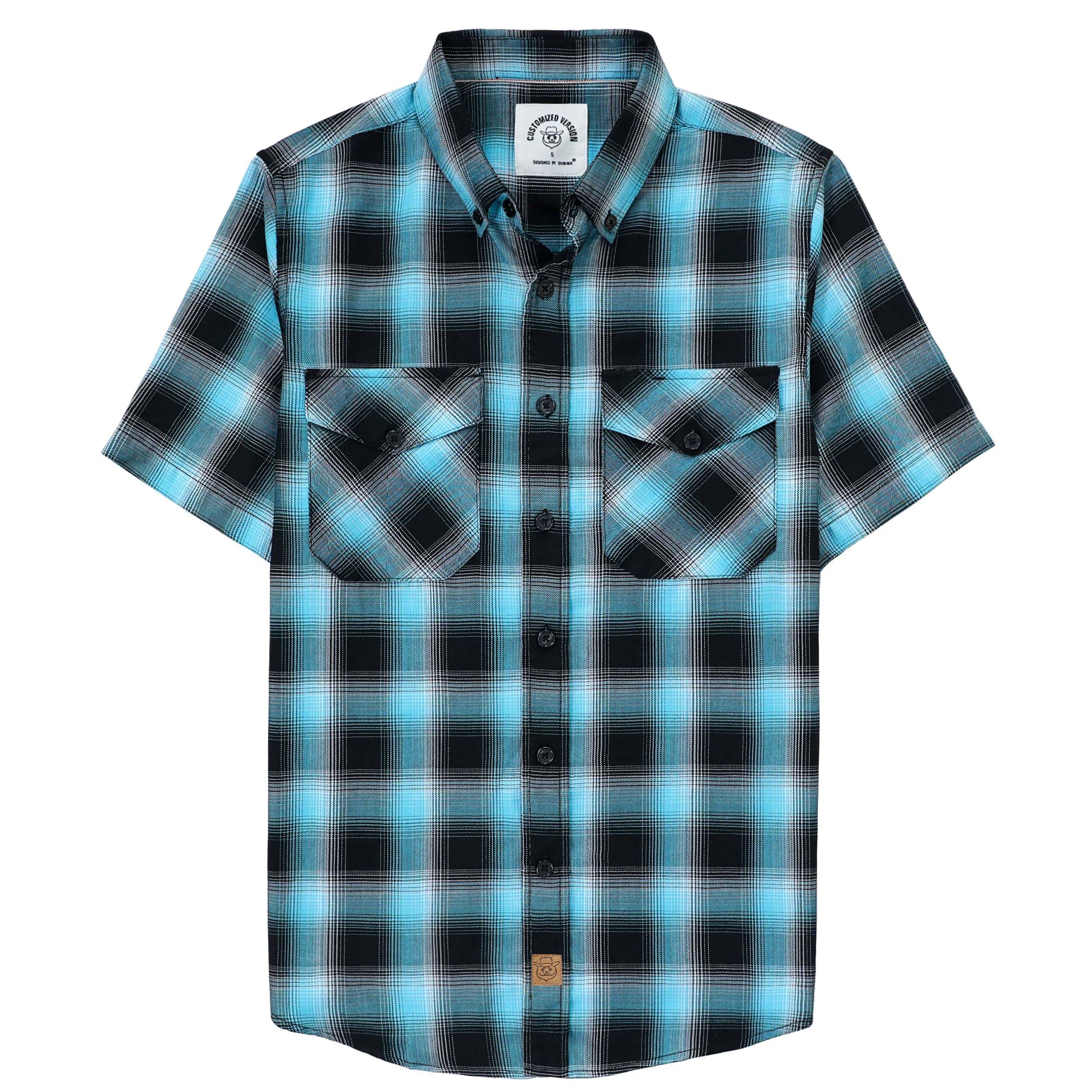 Dubinik? Bamboo Viscose Mens Short Sleeve Button Down Pockets Shirts#39003