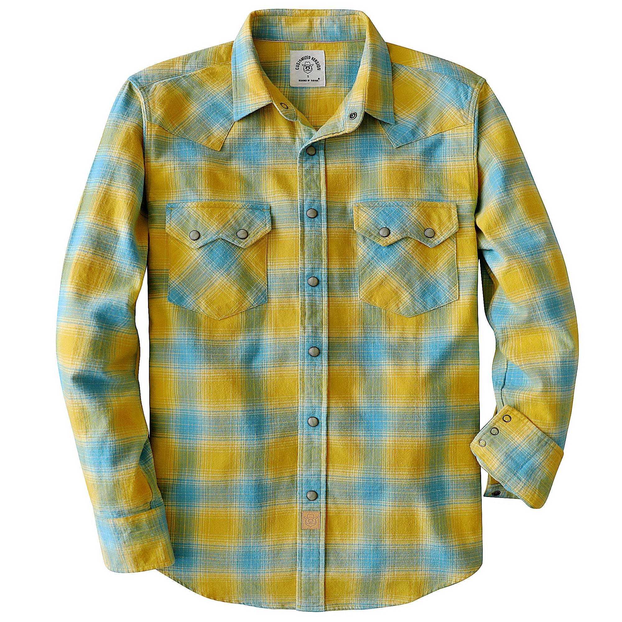 Dubinik? 6.3oz Flannel Shirt for Men Long Sleeve Casual Cozy Snap Button Western Plaid Shirts Soft Pure Cotton#37019