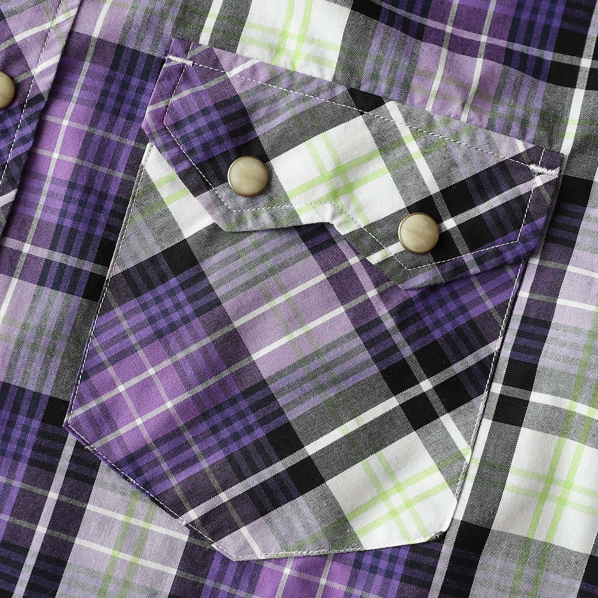 Dubinik? 4.1oz Pearl Snap Shirts For Men Long Sleeve Lightweight Casual Sawtooth Pocket Western Plaid Cowboy Cotton Vintage Work Shirt#48002