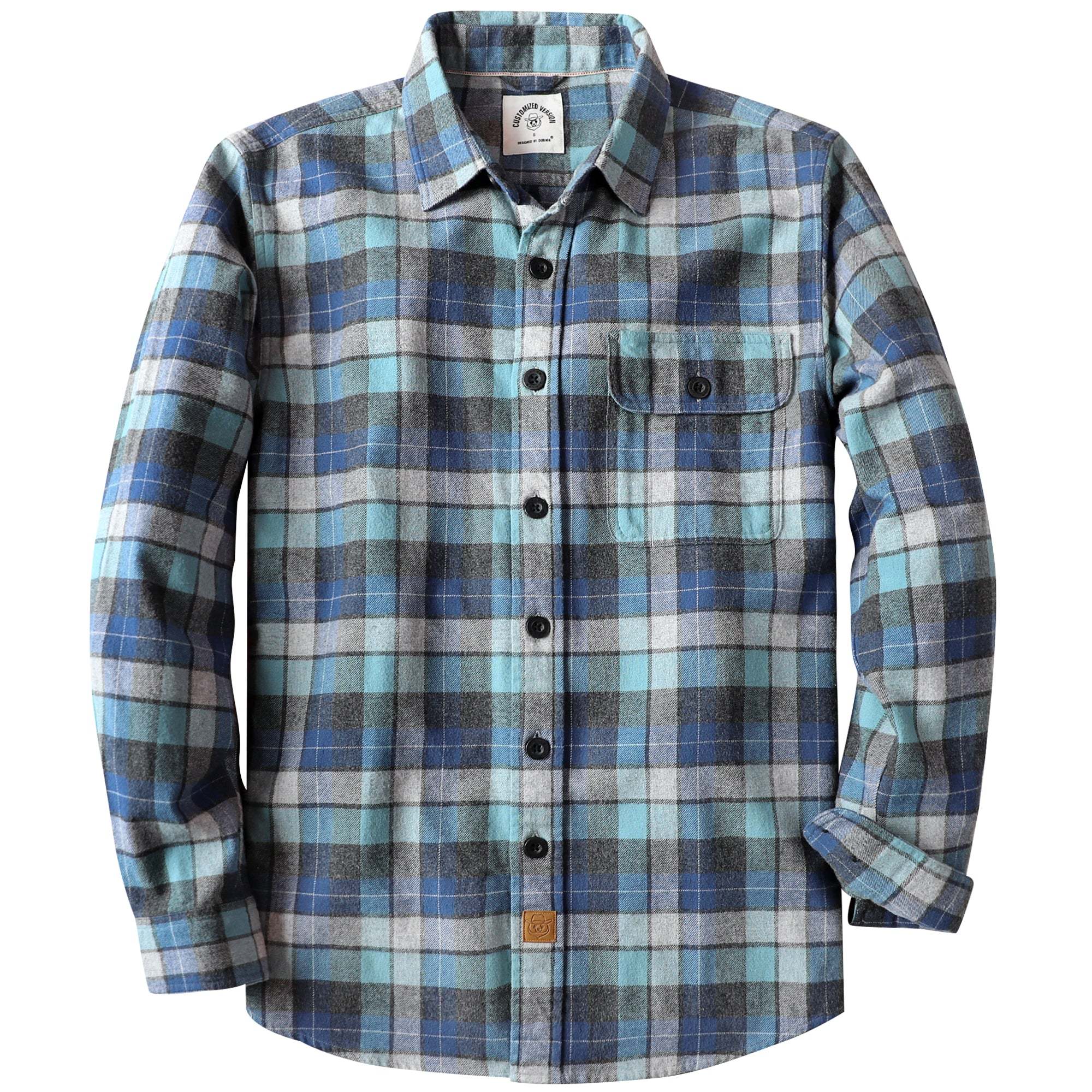 Dubinik? 6oz Mens Long Sleeve Midweight Flannel Shirt Warm Casual Soft Cotton Button Down Plaid Shirt #3407