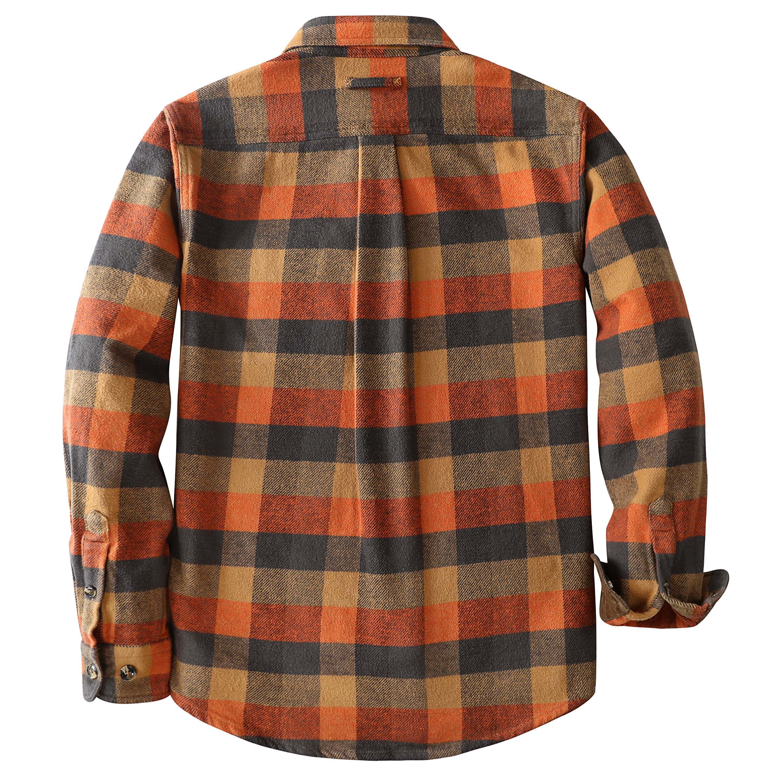 Dubinik? 10.8oz Ultra Heavyweight Flannel Shirt for Men Long Sleeve Casual Button Down Soft Pure Cotton Plaid Warm Suede Cuffs#0082011