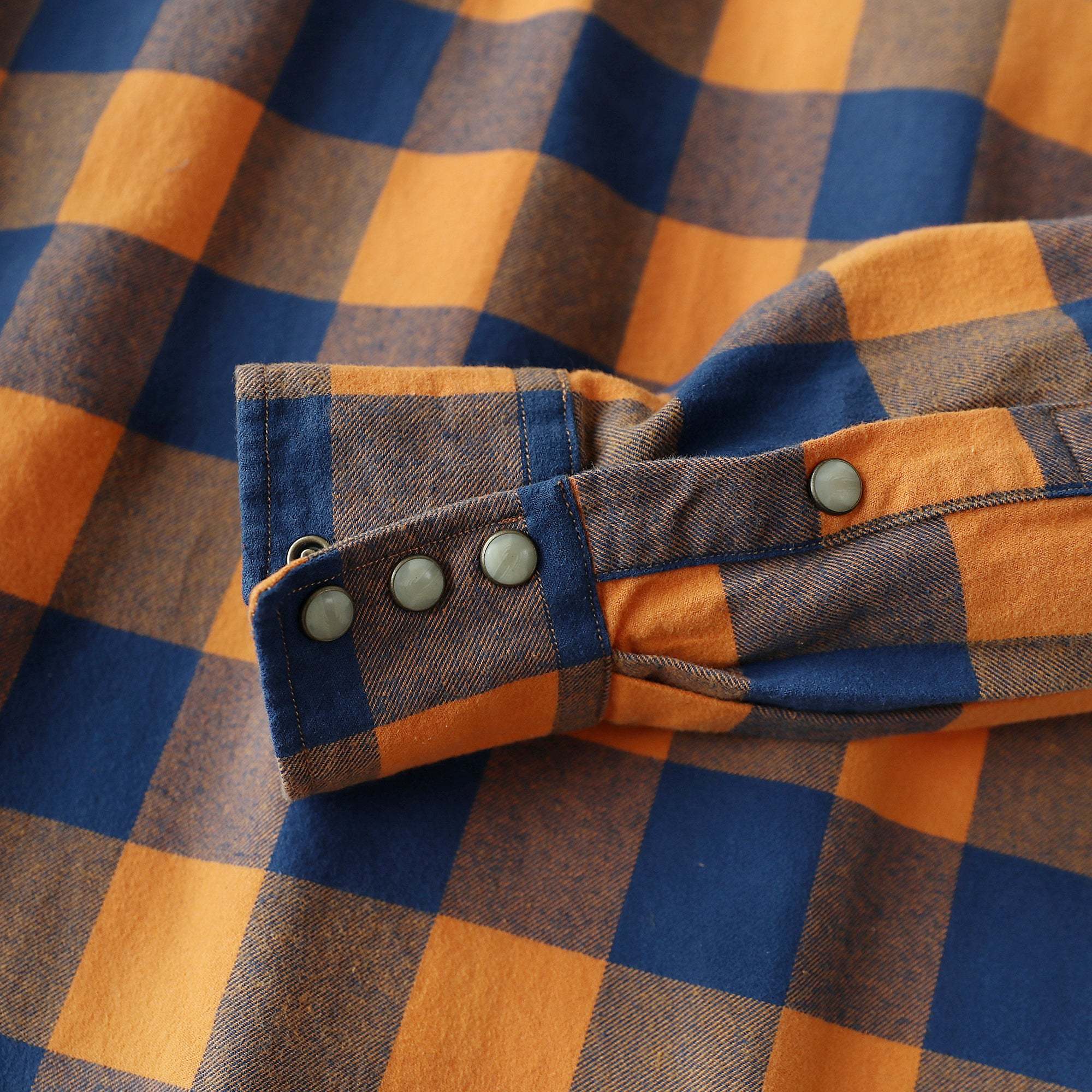 Dubinik? 6.3oz Flannel Shirt for Men Long Sleeve Casual Cozy Snap Button Western Plaid Shirts Soft Pure Cotton#37008
