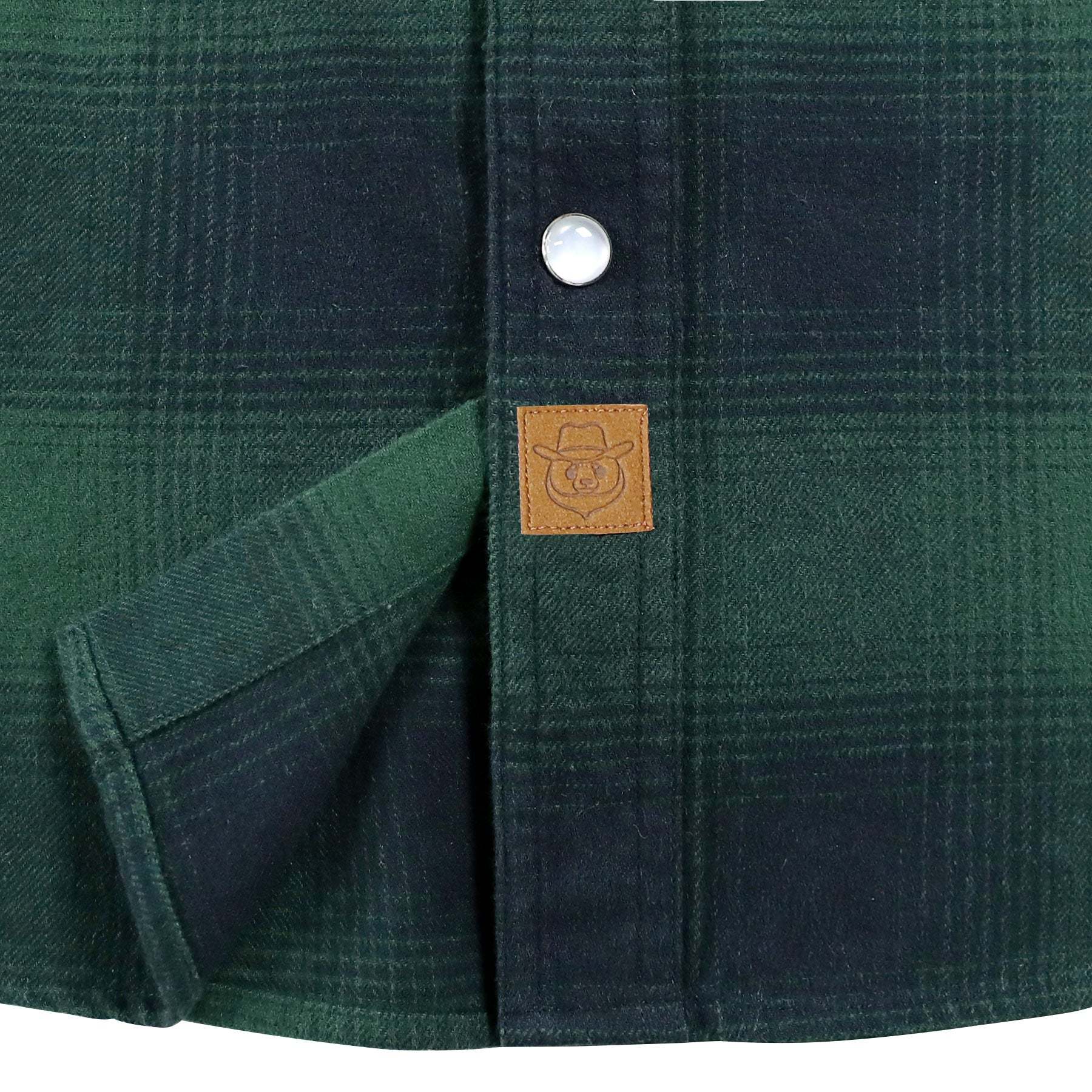 Dubinik? 6oz Men's Long Sleeve Pearl Snap Midweight Green Flannel Casual Western Cowboy Plaid Shirts 100% Cotton#36016