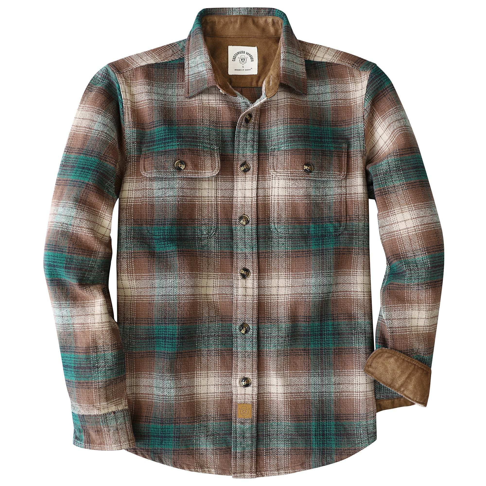 Dubinik? 10.8oz Ultra Heavyweight Mens Flannel Shirts Long Sleeve Casual Button Down Pocket Soft Warm Cotton Shirt#84005