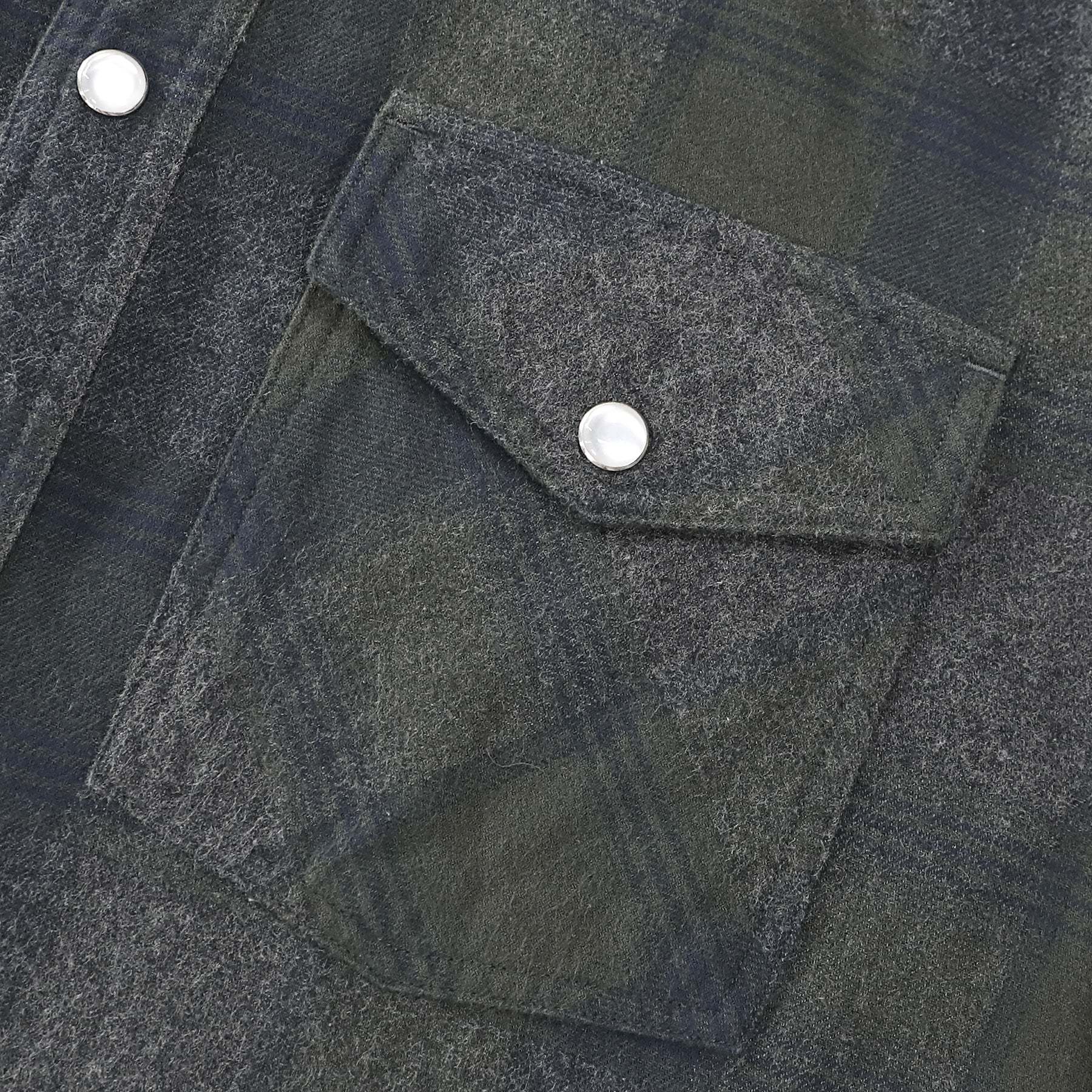 Dubinik? 6oz Men's Long Sleeve Pearl Snap Midweight Flannel Casual Western Cowboy Plaid Shirts 100% Cotton#36017
