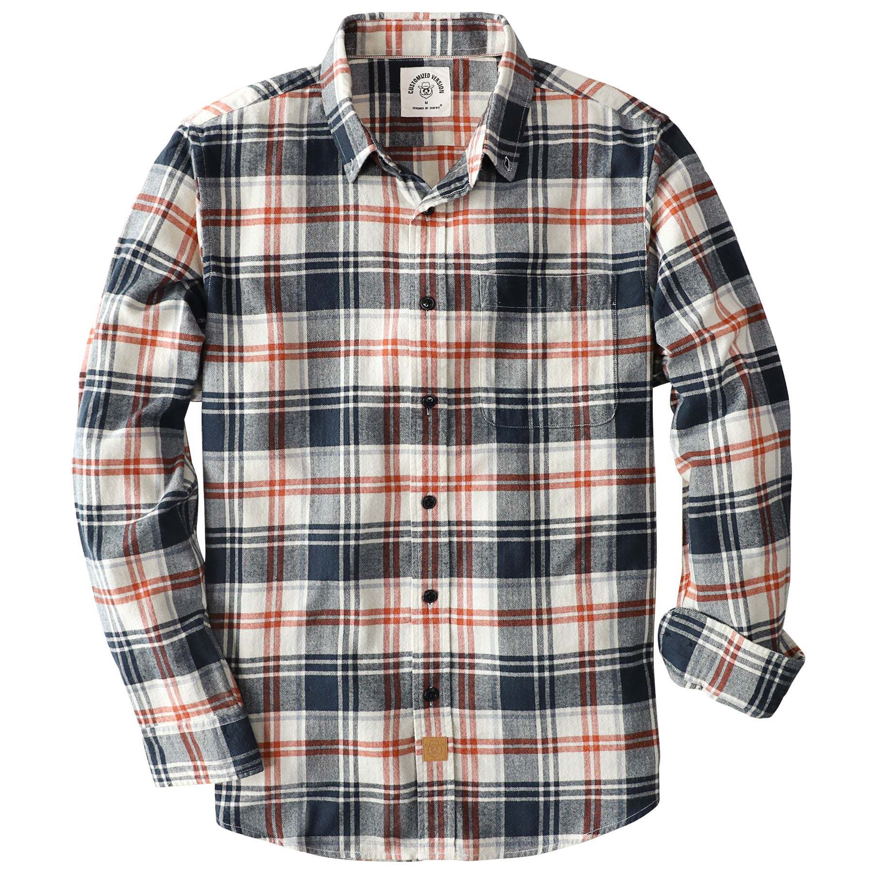 Dubinik? 6oz Flannel Shirt for Men 100% Cotton Mens Flannel Shirts Long Sleeve Plaid Soft Casual Button Down Shirt Men#66118