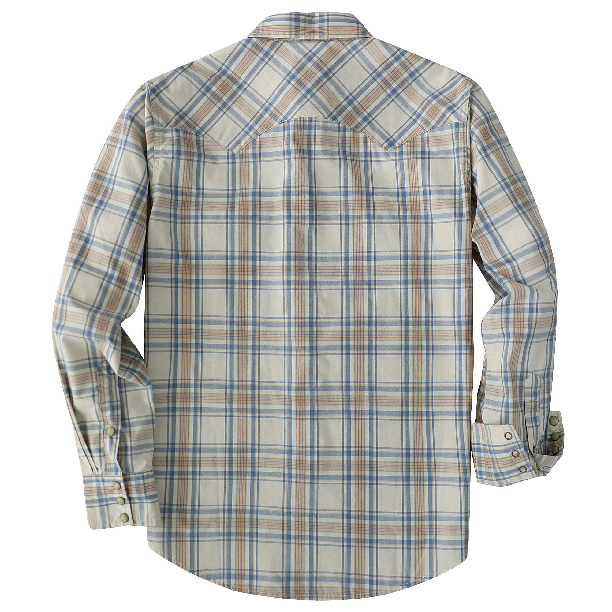 Dubinik? 4.1oz Pearl Snap Shirts For Men Long Sleeve Lightweight Casual Sawtooth Pocket Western Plaid Cowboy Cotton Vintage Work Shirt#48023