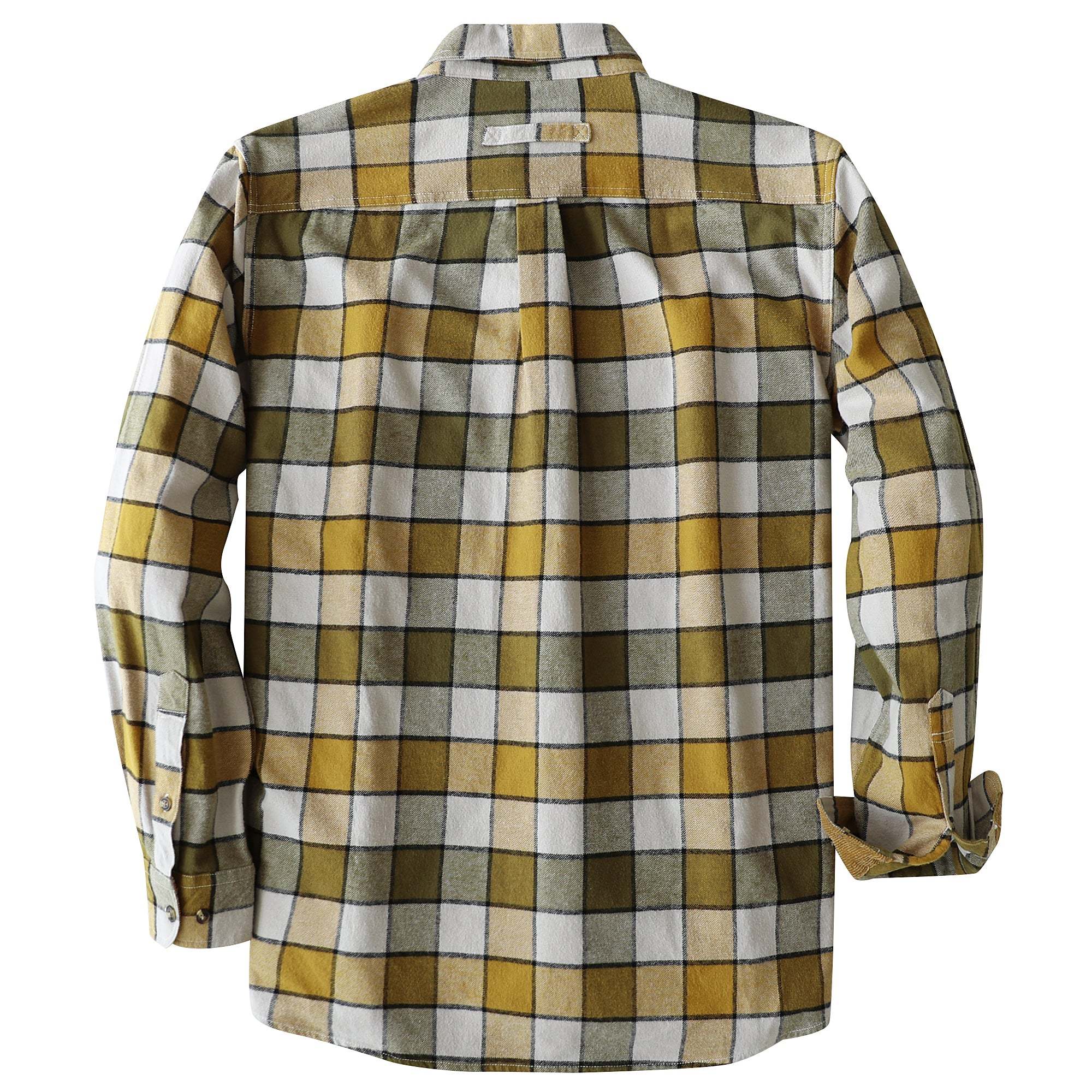Dubinik? 6oz Mens Flannel Shirt Long Sleeve Button Down Plaid All Cotton Soft Brushed Flannel Shirt For Men Utility Casual Shirt #0030001