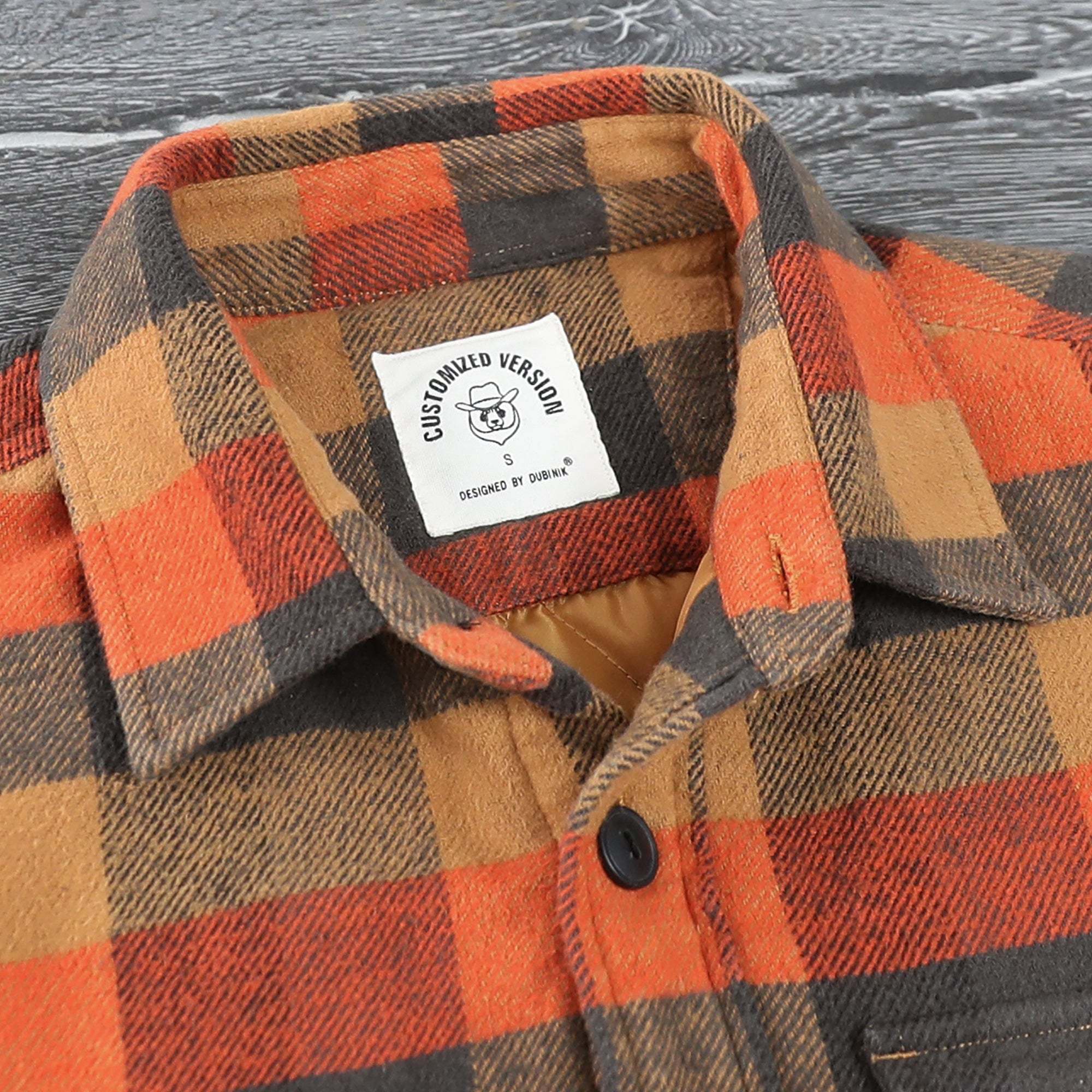 Dubinik? 10.8oz Mens Shacket Flannel Warm Lined Coats Lightweight Jacket Casual Plaid Flannel Shirt For Men Long Sleeve Button Down#0182011