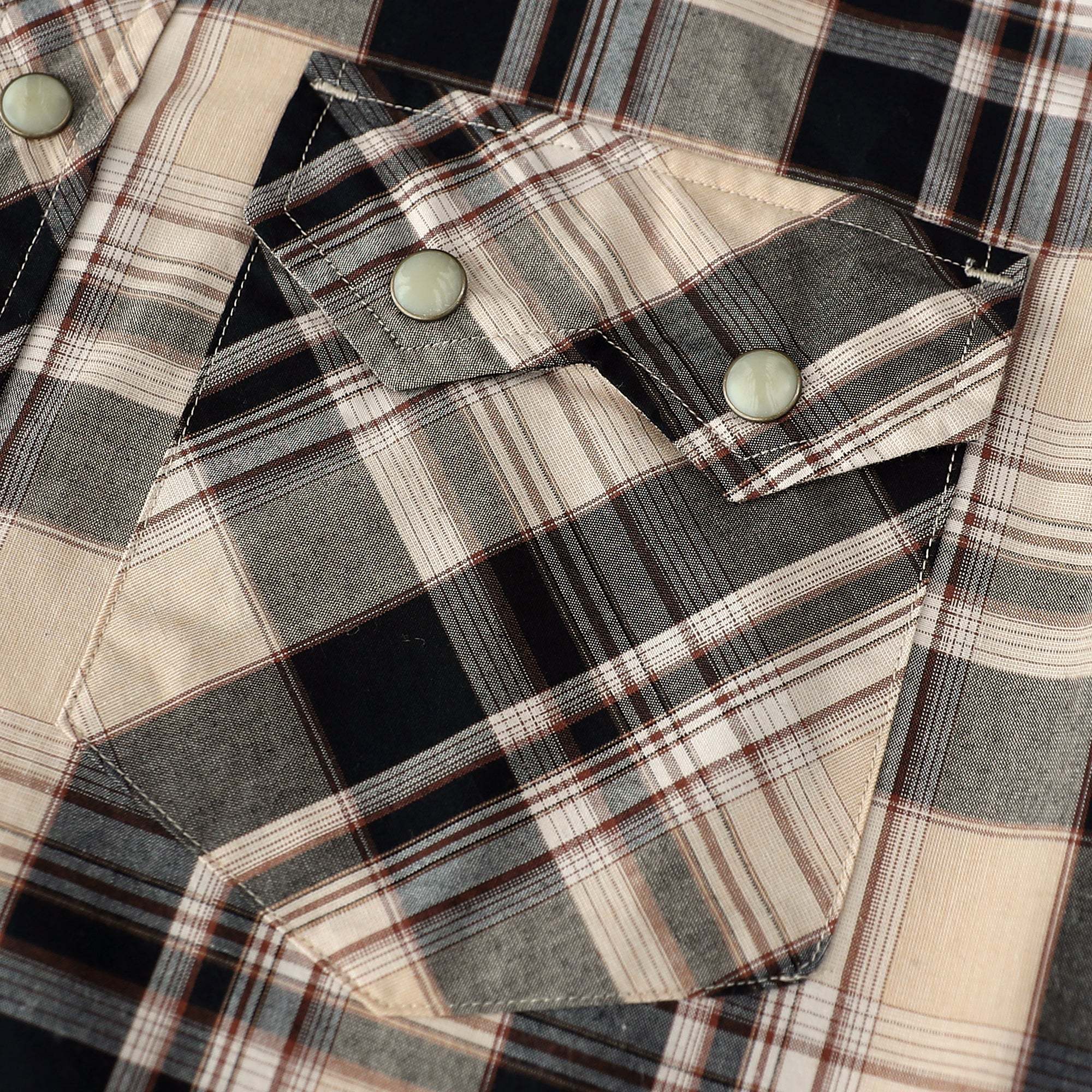 Dubinik? 4.1oz Pearl Snap Shirts For Men Long Sleeve Lightweight Casual Sawtooth Pocket Western Plaid Cowboy Cotton Vintage Work Shirt#48004