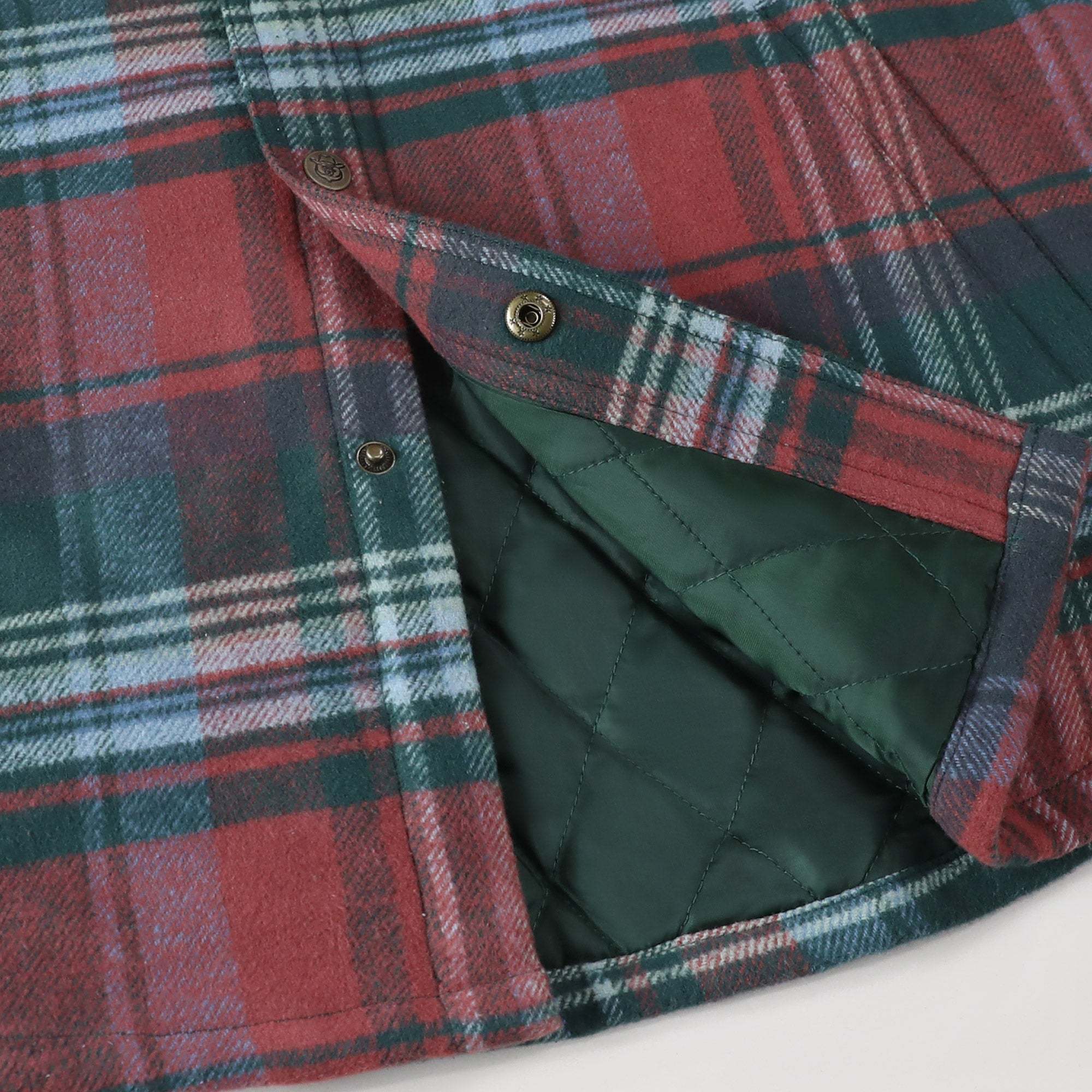 Dubinik? 10.8oz Men’s Overshirt Shacket – Cozy Warm-Lined Green Plaid Flannel, Lightweight Casual Button-Down Long Sleeve Jacket #0181014