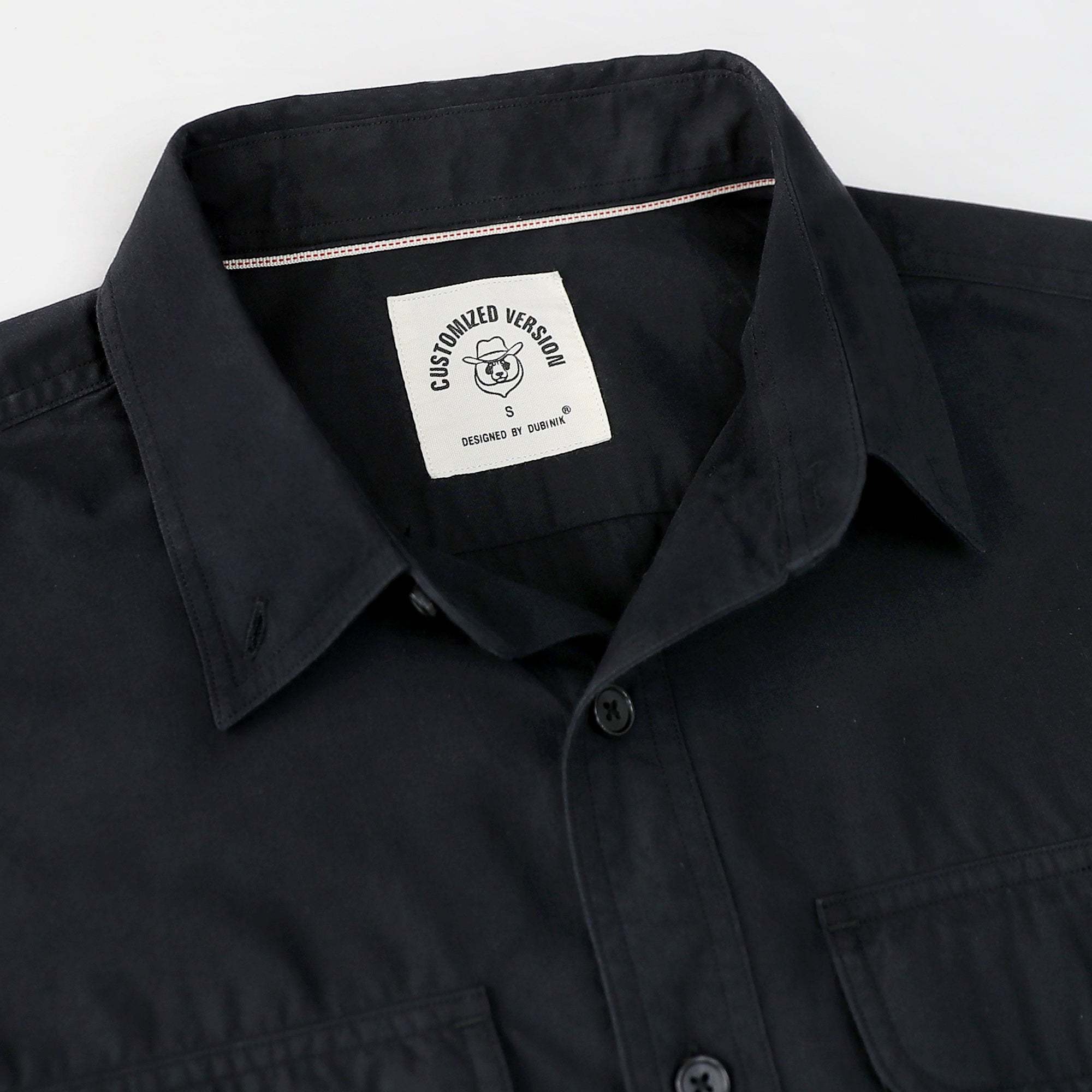 Dubinik? 4.1oz Mens Long Sleeve Button Down Solid Black Shirts Casual Plaid Shirt with Practical Double Pockets Comfortable and Soft#0050028