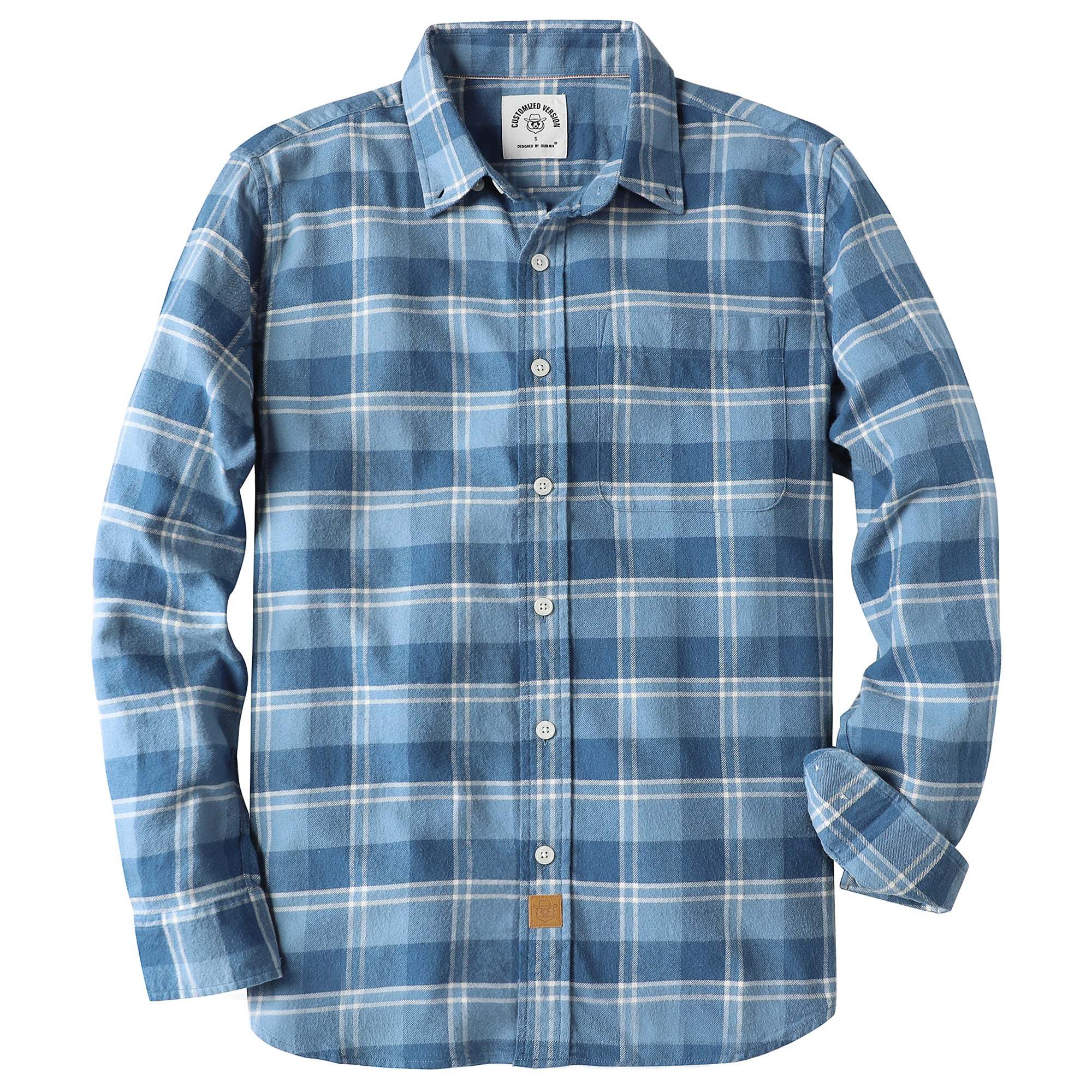 6oz Men's Plaid Flannel Long Sleeve Shirts #0313