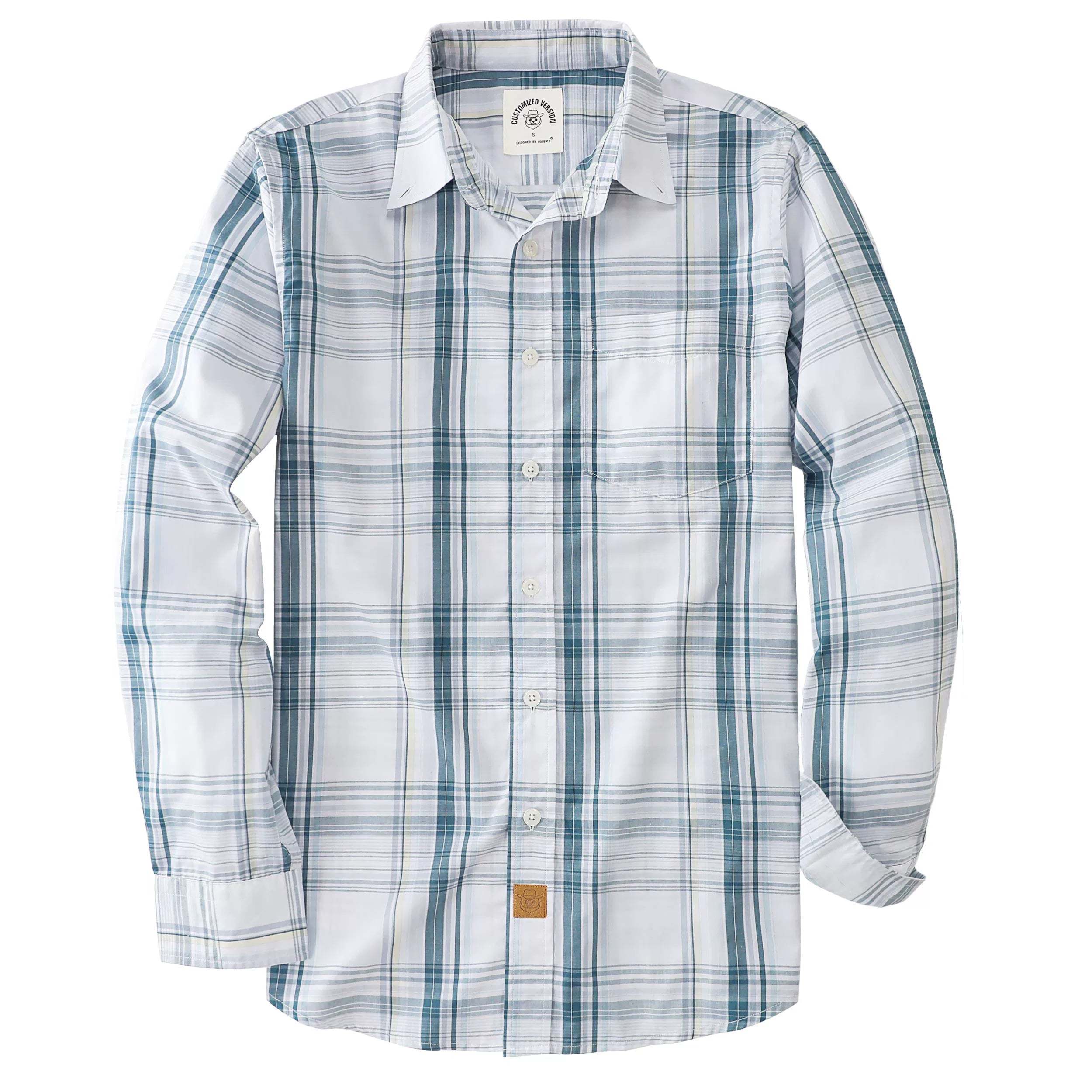 Dubinik? 3.2oz Mens Long Sleeve Casual Button Down Vintage Plaid Shirts#52016 Tall size in stock now!