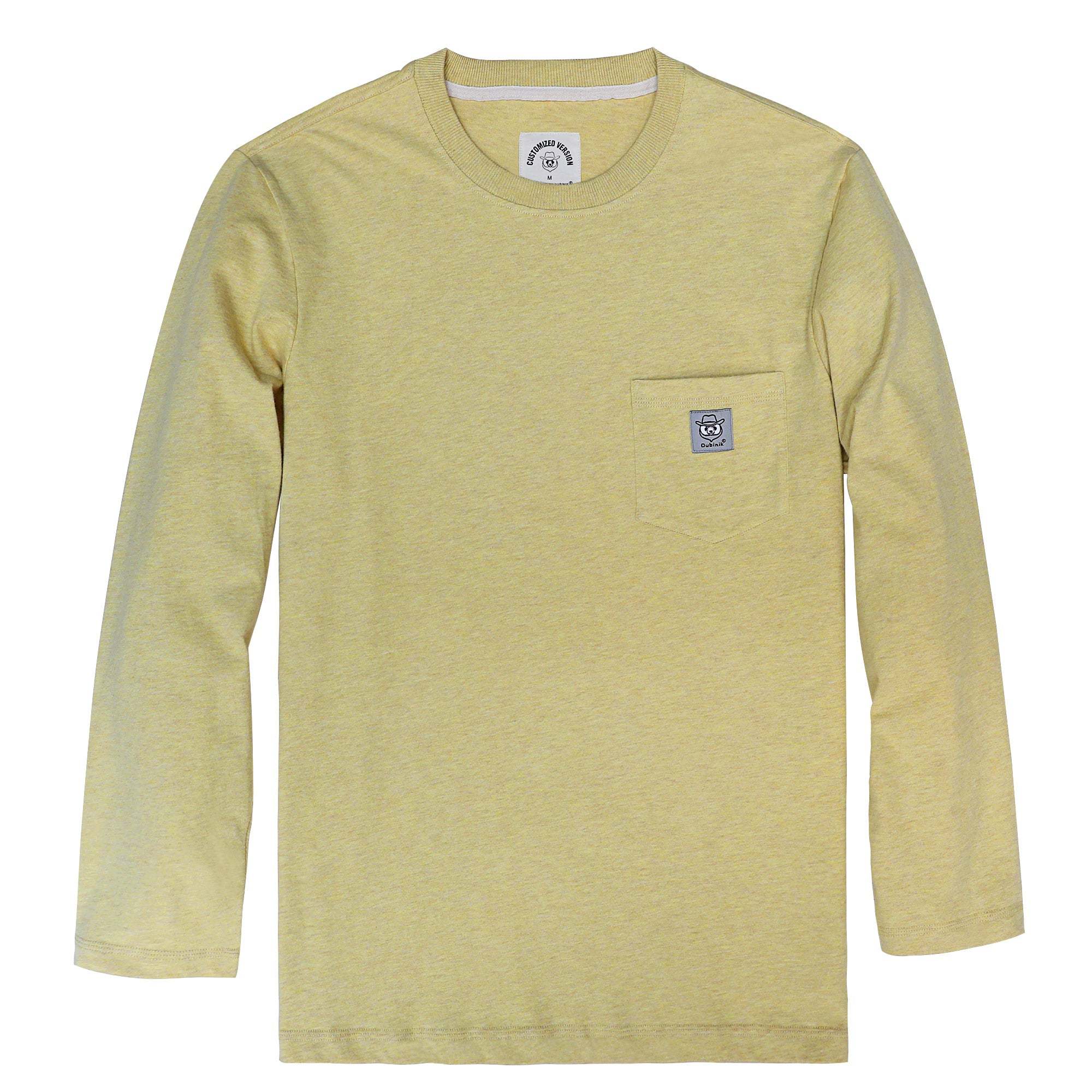 Dubinik? Men's Long Sleeve T-Shirts 100% Cotton Heightwight Workwear with Pocket#31204
