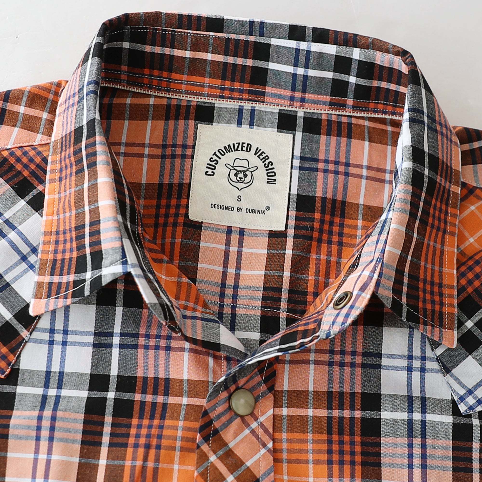 Dubinik? 4.1oz Pearl Snap Shirts For Men Long Sleeve Lightweight Casual Sawtooth Pocket Western Plaid Cowboy Cotton Vintage Work Shirt#48014