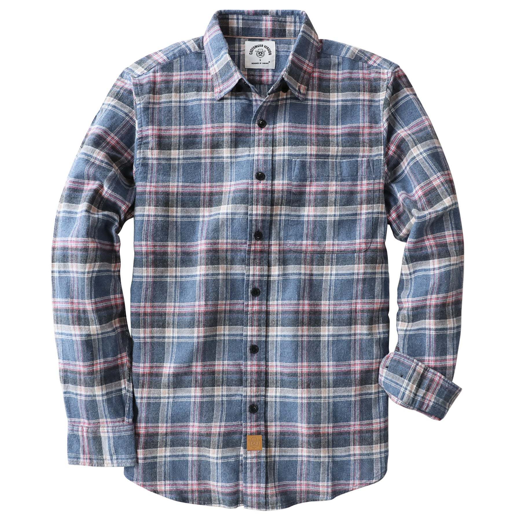 Dubinik? 6oz Flannel Shirt for Men 100% Cotton Mens Flannel Shirts Long Sleeve Plaid Soft Casual Button Down Shirt Men#66029