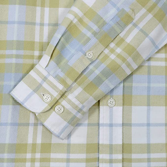 Dubinik? 6oz Mens Flannel Shirts Long Sleeve Button Down Casual Work Plaid Shirt Men All Cotton Soft with Pocket Regular Fit#03-055
