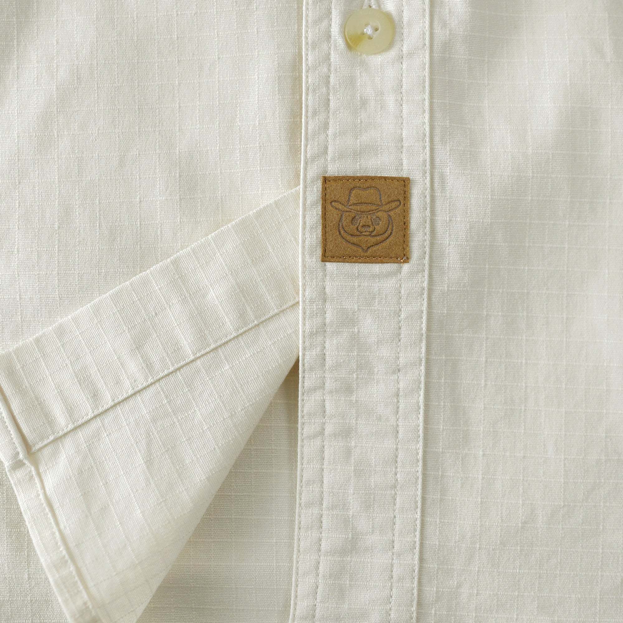 Dubinik? Mens Short Sleeve Button Down Shirts Two Pocket Vintage Mens Work Shirt Beige Cotton Mens Shirts Casual with Stretch#0055009