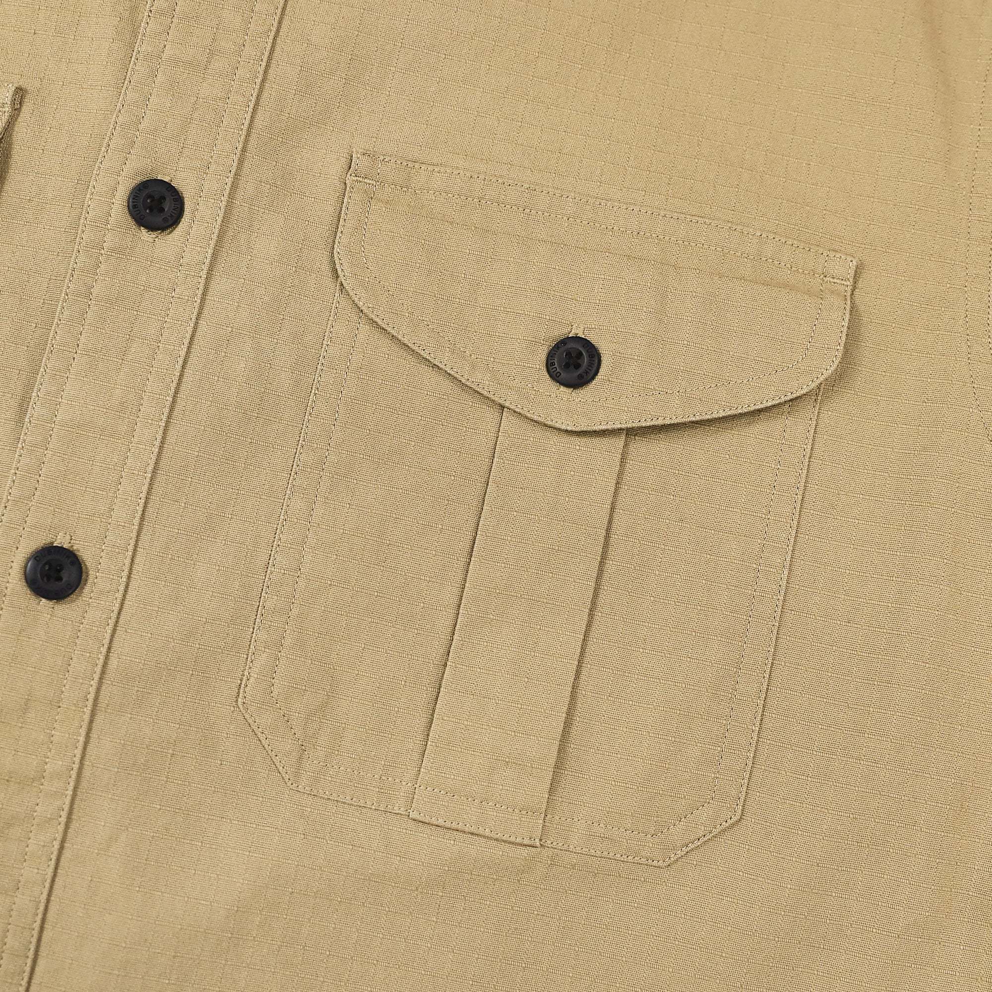 Dubinik? 6.5oz Mens Button Up Shirts Long Sleeve Casual Khaki Solid Shirts for Men Two Pocket Regular Fit Comfortable with Stretch Shirt#0056002