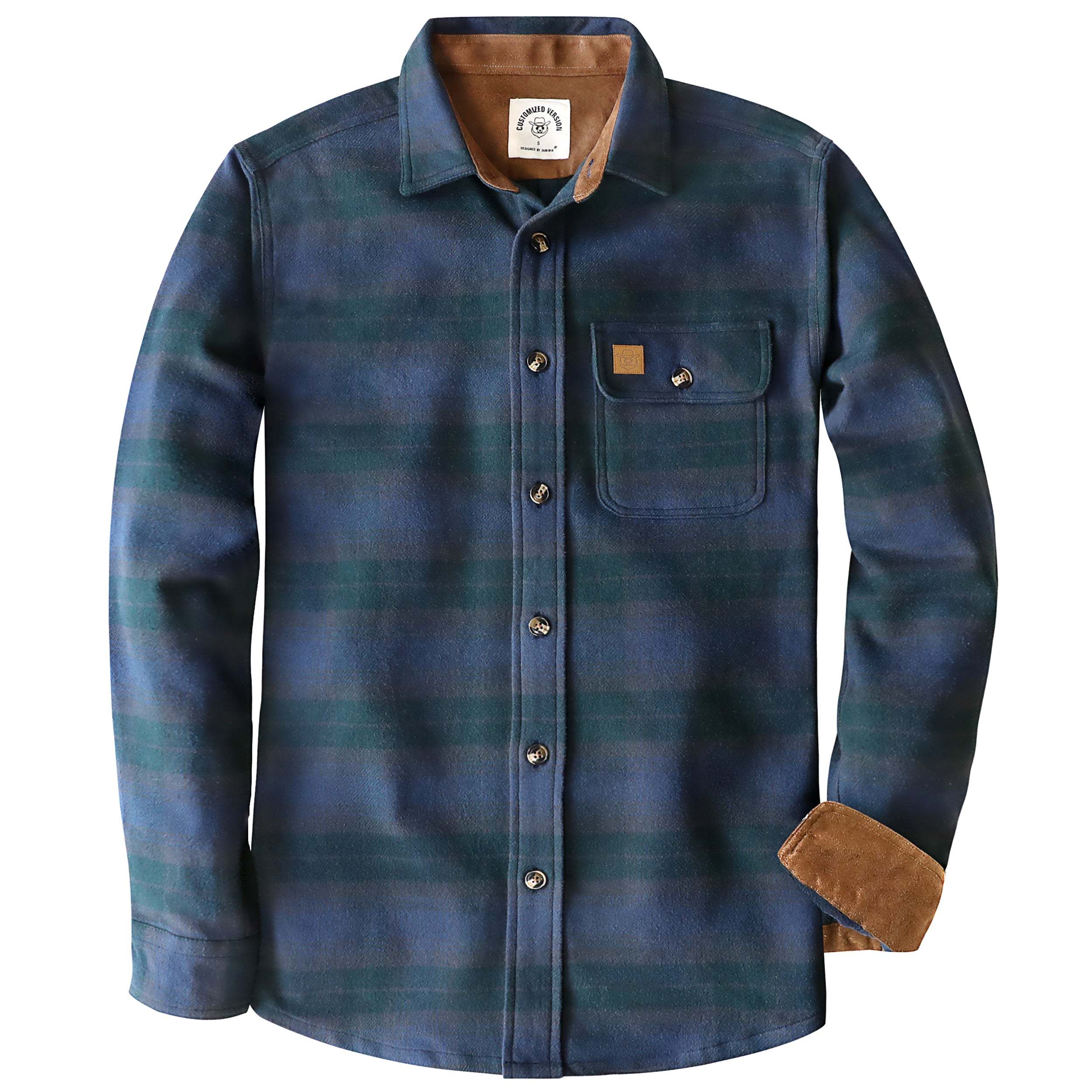 Dubinik? 10.8oz Ultra Heavyweight Flannel Shirt for Men Long Sleeve Casual Button Down Soft Pure Cotton Plaid Warm Suede Cuffs#0082012