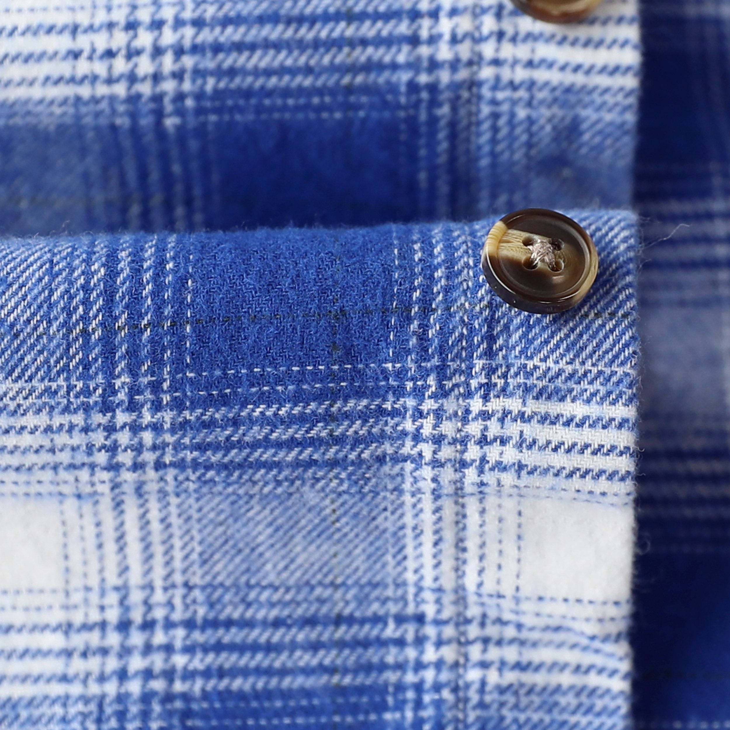 Dubinik? 6oz Mens Flannel Shirt Long Sleeve Button Down Plaid All Cotton Soft Brushed Flannel Shirt For Men Utility Casual Shirt #0030017