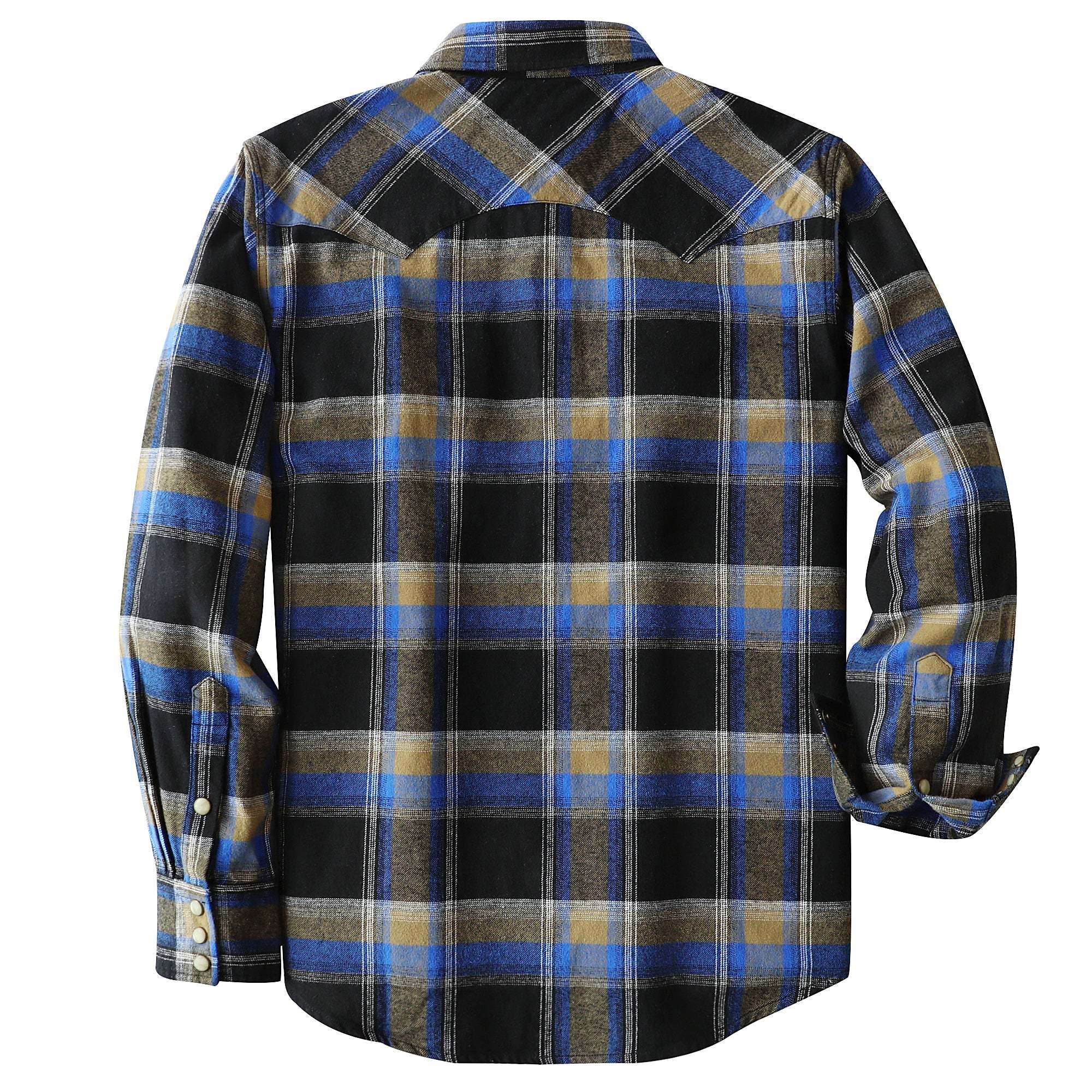 Dubinik? 6.3oz Flannel Shirt for Men Long Sleeve Casual Cozy Snap Button Western Plaid Shirts Soft Pure Cotton#37002