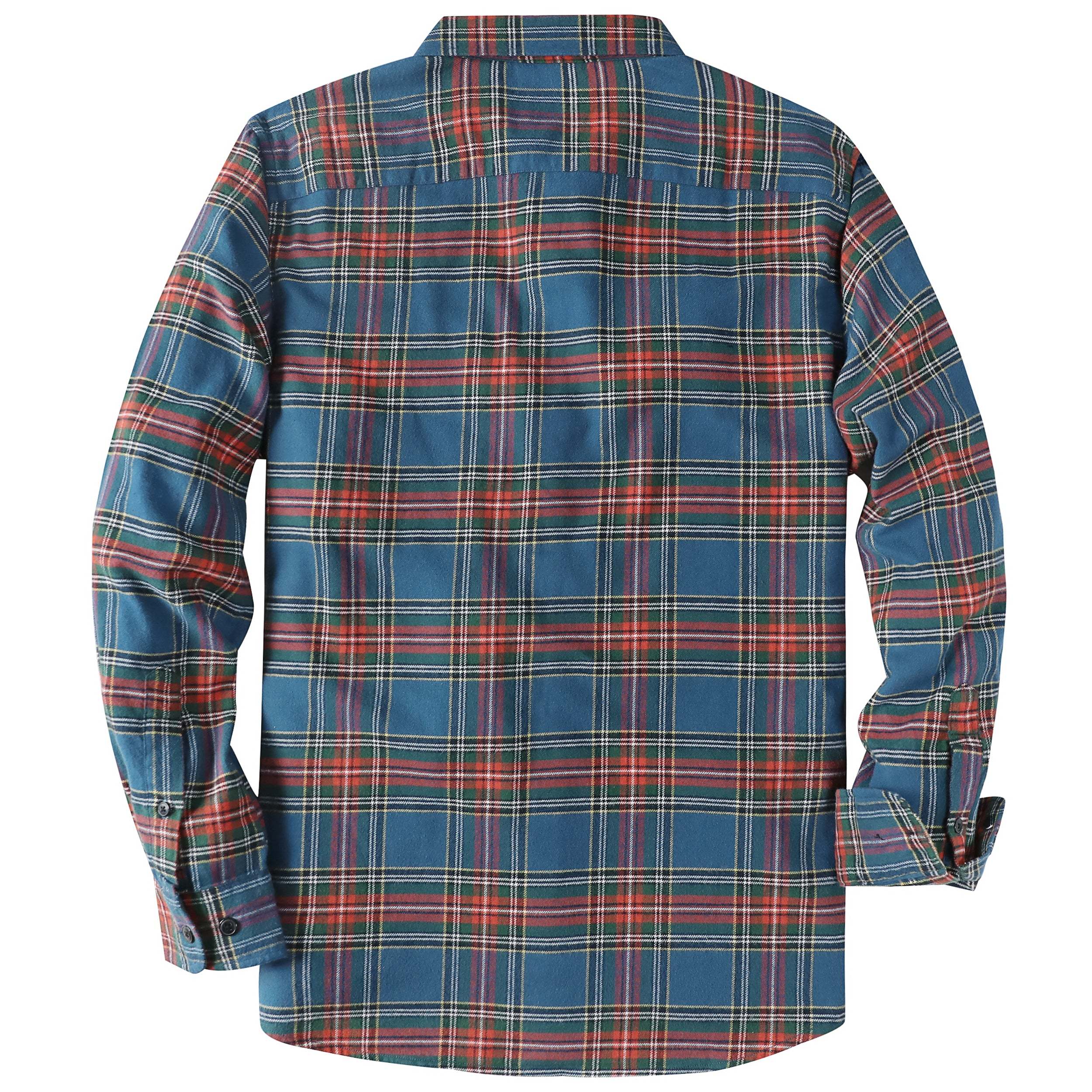 Dubinik? 6oz Mens Flannel Shirts Long Sleeve Flannel Shirt for Men Plaid Pockets Soft Casual 100% Cotton Button Down Regular Fit#0333