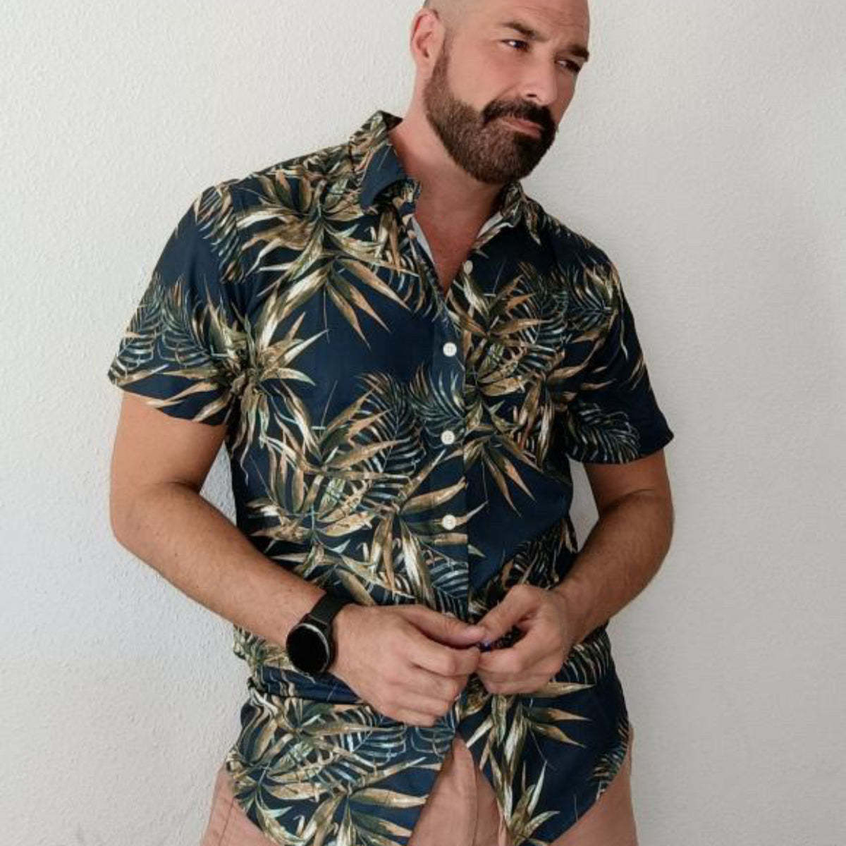 Hawaiian Shirt for Men Aloha Tropical Short Sleeve Button Down Print Beach Shirts #2610