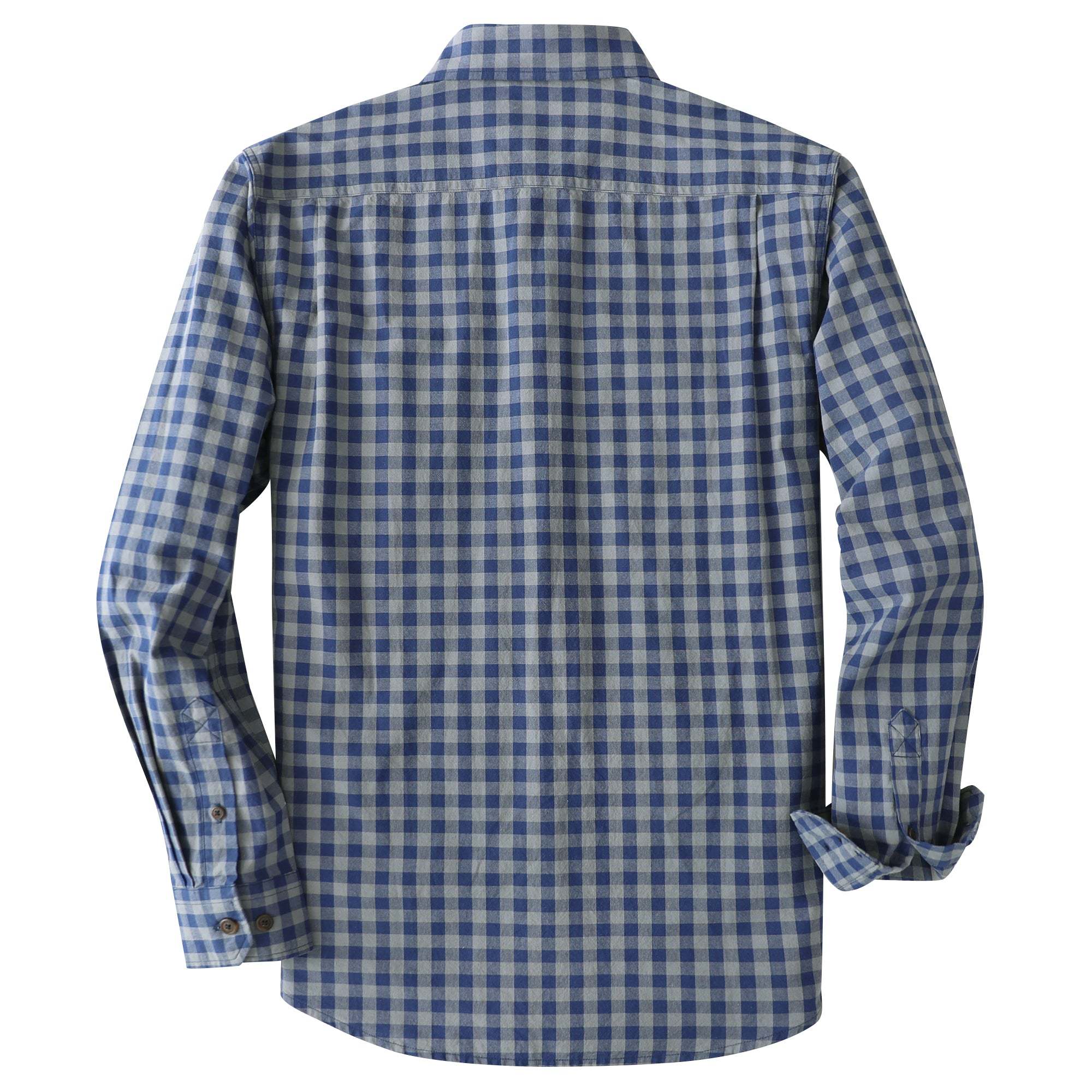 Dubinik? 4.6oz Mens Lightweight Pure Cotton Long Sleeve Button Down Plaid Shirt#101818