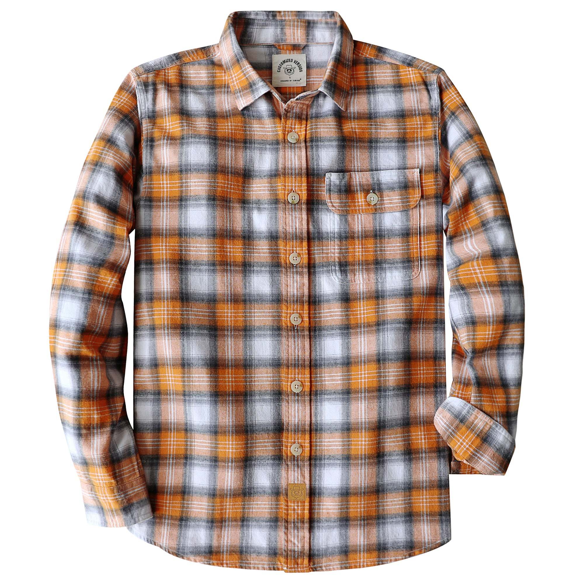Dubinik? 6oz Mens Long Sleeve Midweight Flannel Shirt Warm Casual Soft Cotton Button Down Plaid Shirt #3418