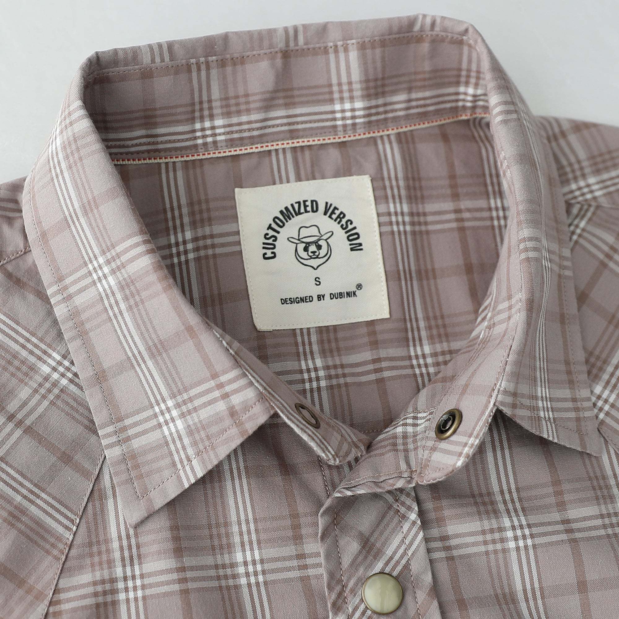 Dubinik? 4.1oz Pearl Snap Shirts For Men Long Sleeve Lightweight Casual Sawtooth Pocket Western Plaid Cowboy Cotton Vintage Work Shirt#48016
