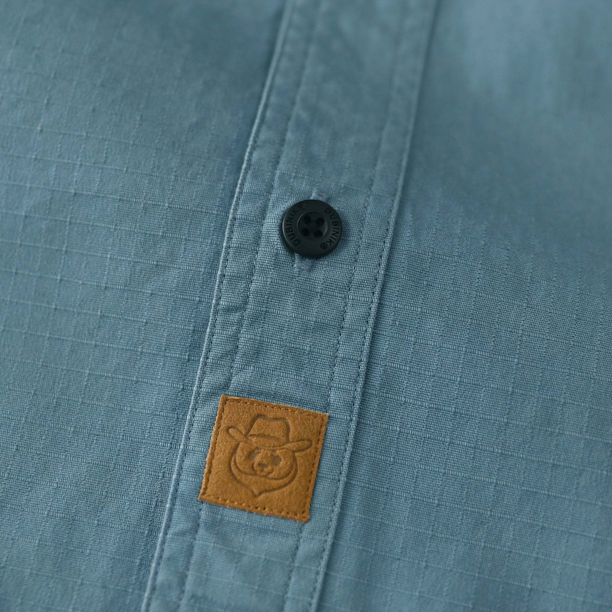 Dubinik? 6.5oz Mens Button Up Shirts Long Sleeve Casual Slate Blue Solid Shirts for Men Two Pocket Regular Fit Comfortable with Stretch Shirt#0056008