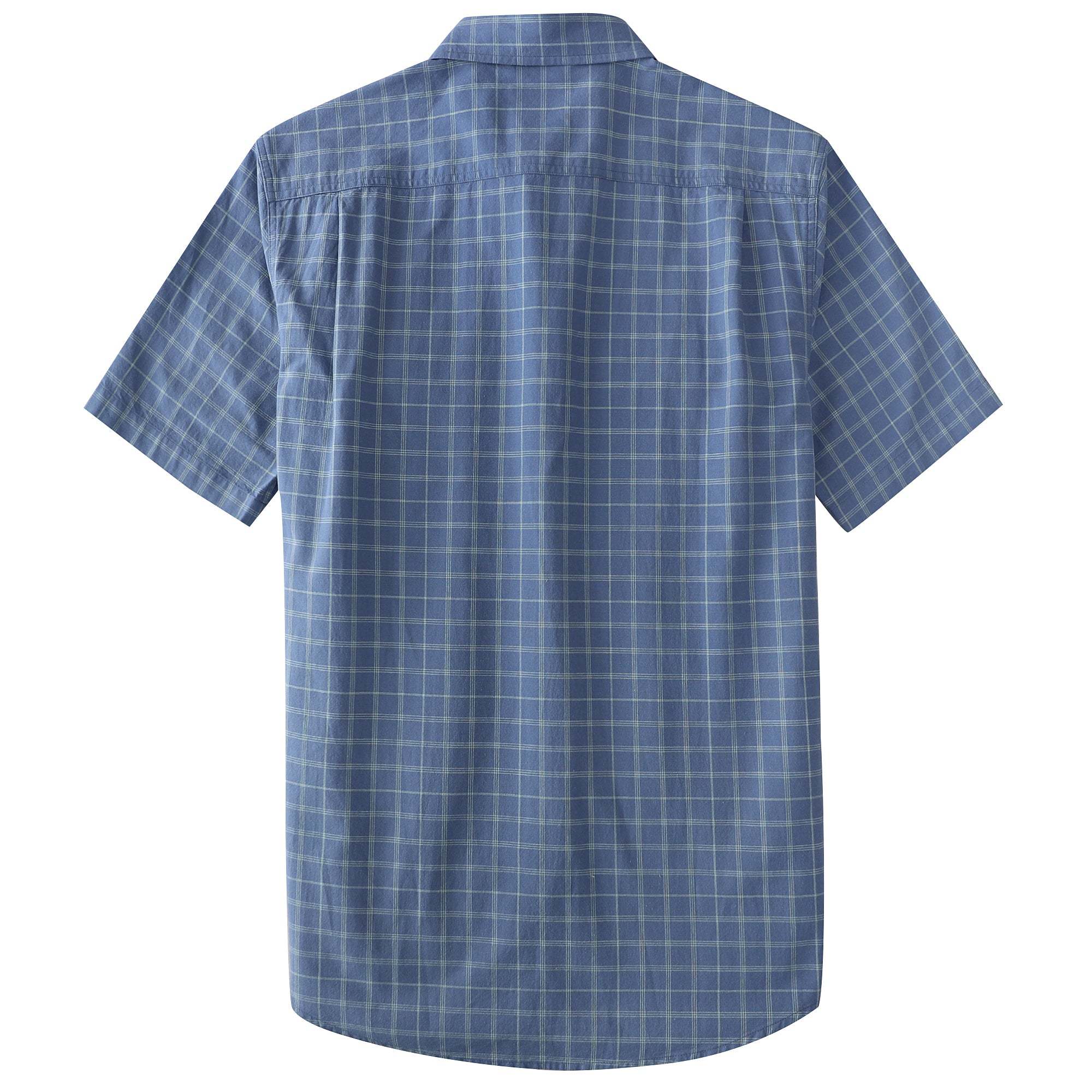 Dubinik? Men’s Short Sleeve Button-Down Shirt, Double Pockets, Casual Workwear Plaid#101710