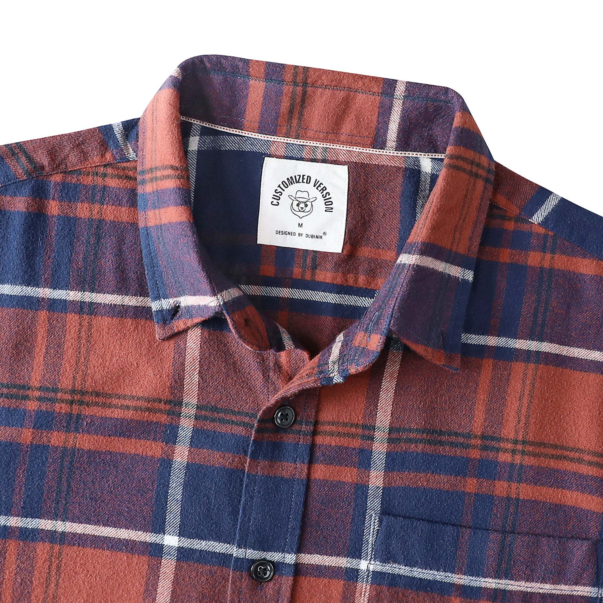 6oz Men's Plaid Flannel Long Sleeve Shirts #0310