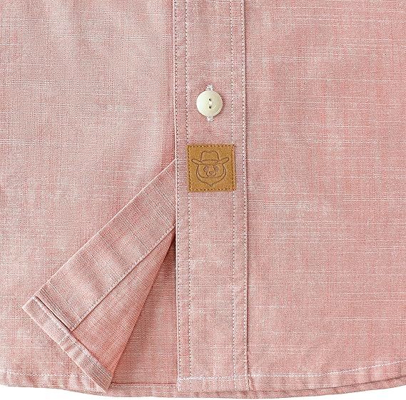 Dubinik? 5.5oz Pink Chambray Long Sleeve Button-Front Closure Pocket Cotton Workshirt#58002