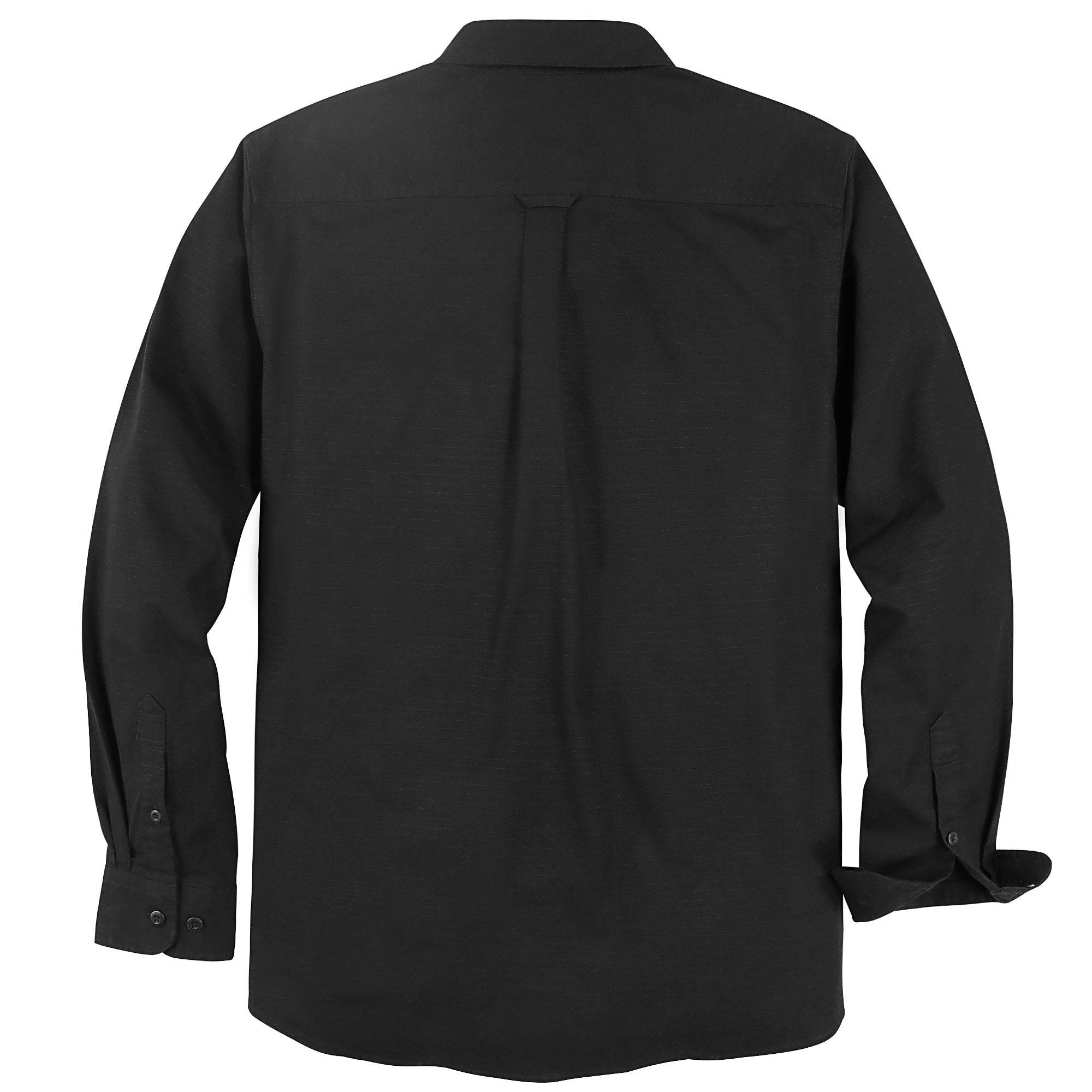 Dubinik? 6.5oz Mens Button Up Shirts Long Sleeve Casual Black Solid Shirts for Men Two Pocket Regular Fit Comfortable with Stretch Shirt#0056006