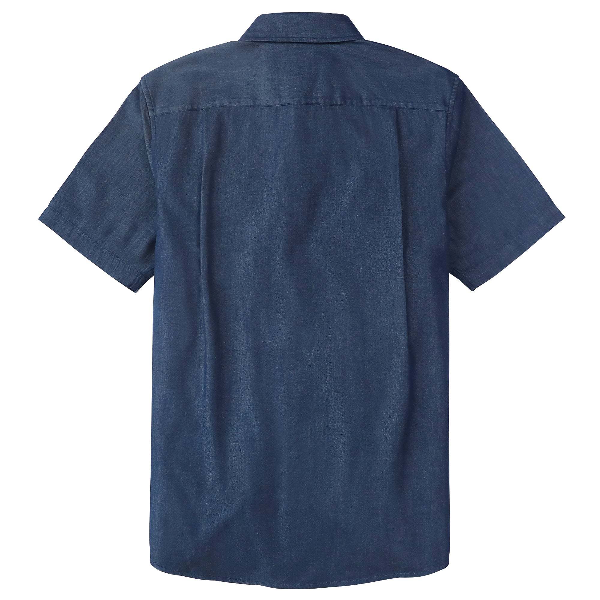 Dubinik? Navy Solid Mens Short Sleeve Button Down Shirts Summer Vintage Short Sleeve Button Down Men Lightweight Men's Casual Shirts#51036