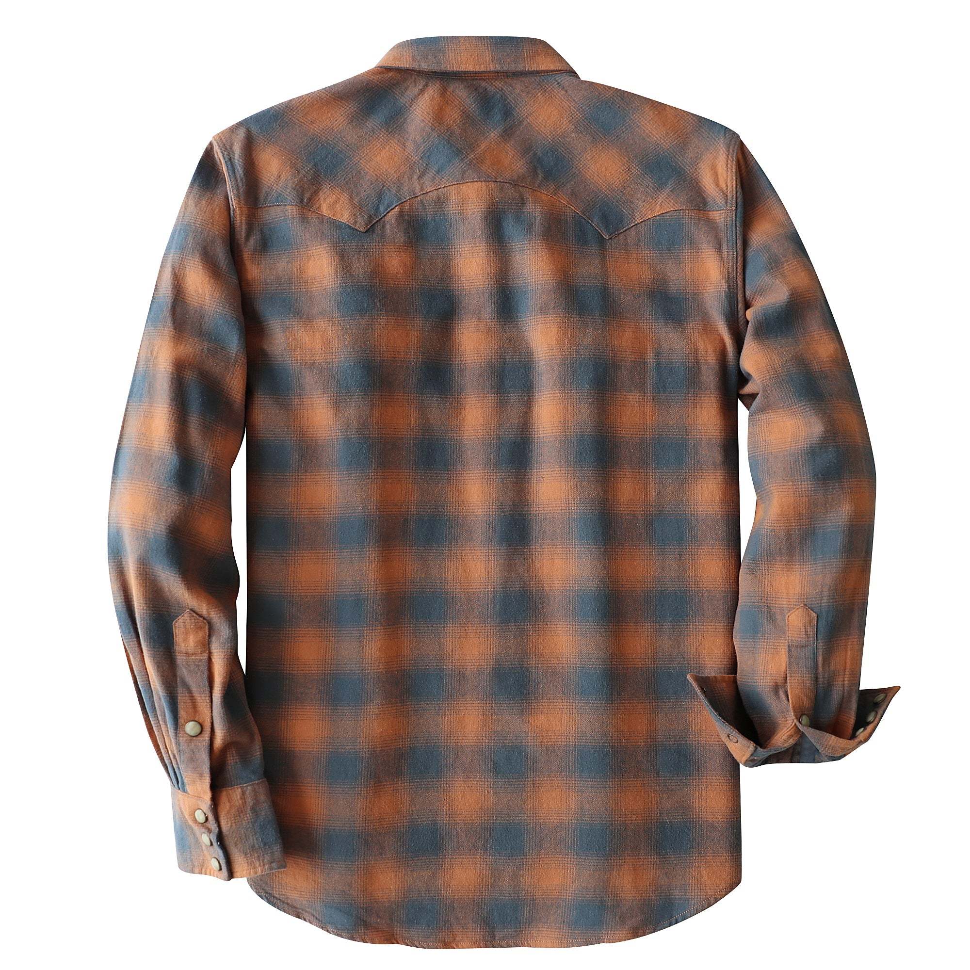 Dubinik? 6.3oz Flannel Shirt for Men Long Sleeve Casual Cozy Snap Button Western Plaid Shirts Soft Pure Cotton#37006