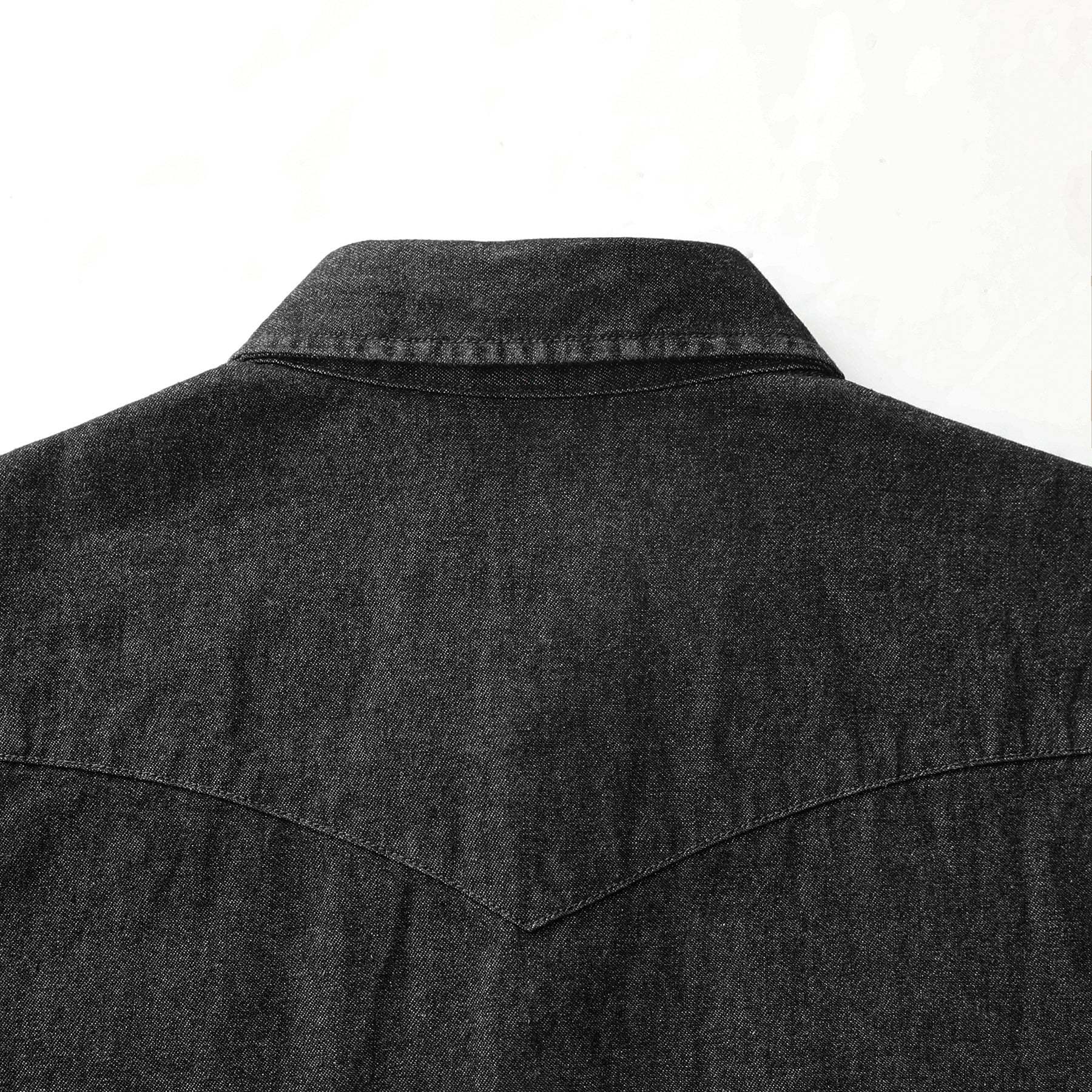 8.8oz Men's cotton long sleeve denim shirt #4600