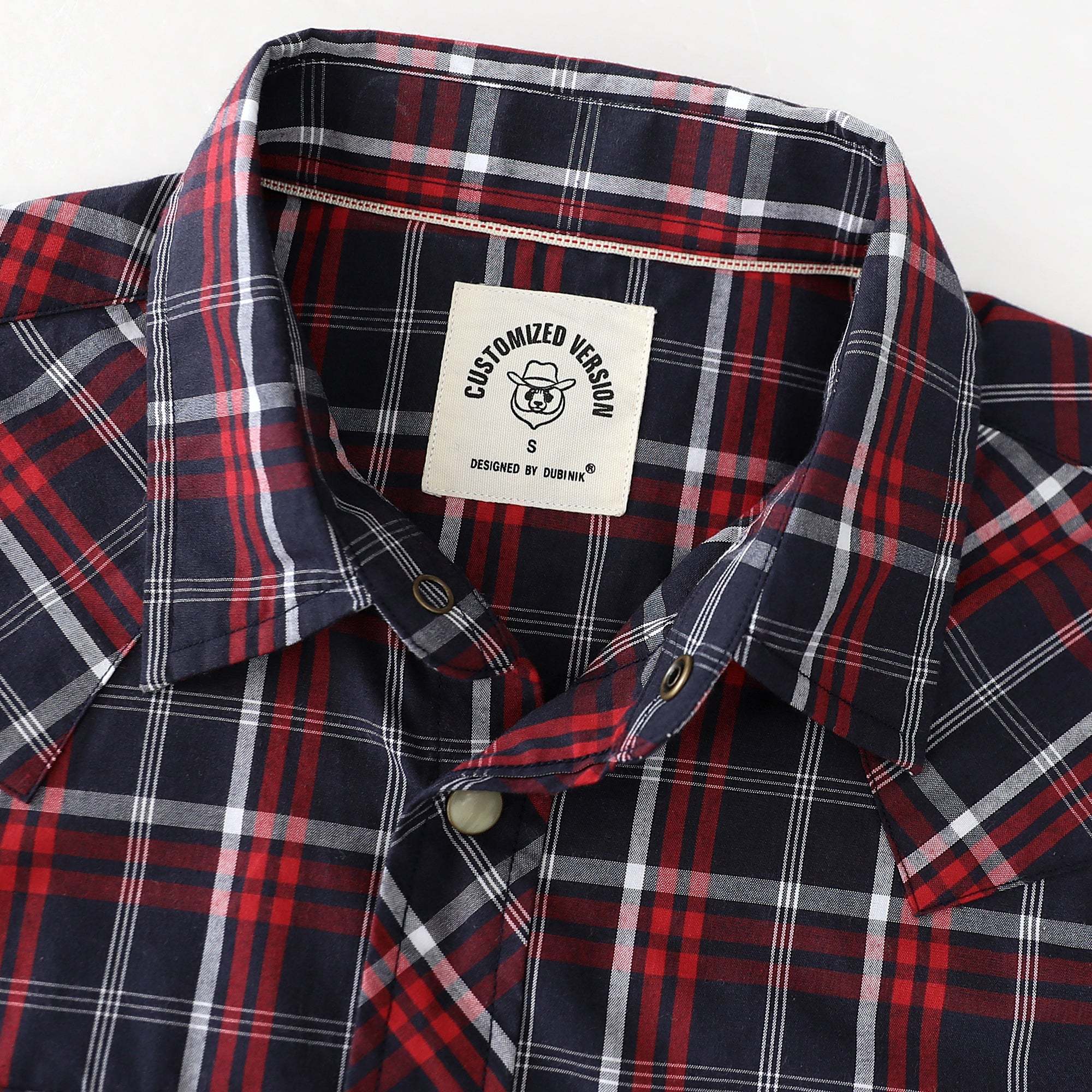 Dubinik? 4.1oz Pearl Snap Shirts For Men Long Sleeve Lightweight Casual Sawtooth Pocket Western Plaid Cowboy Cotton Vintage Work Shirt#48007