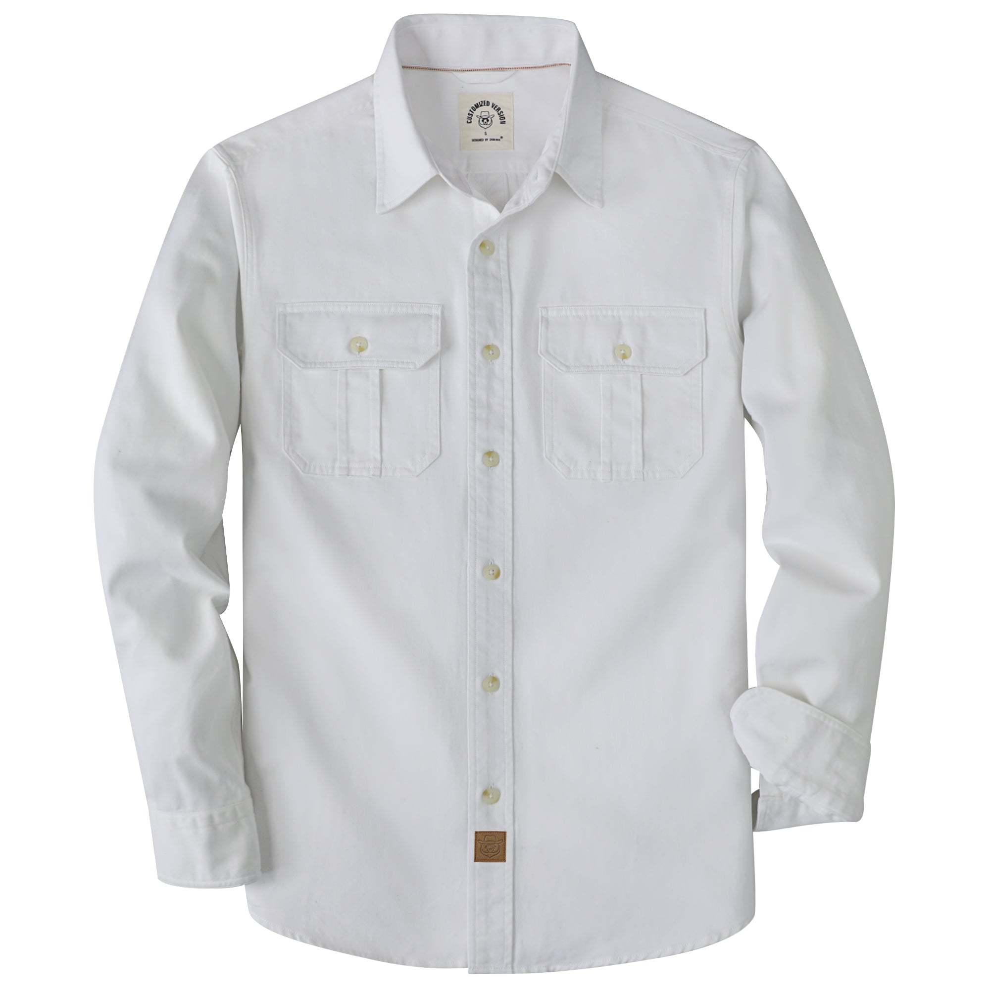 Dubinik? 7.2oz Men's Cotton Long Sleeve Button Down Shirt – Casual Two Pocket Work Shirt#10803