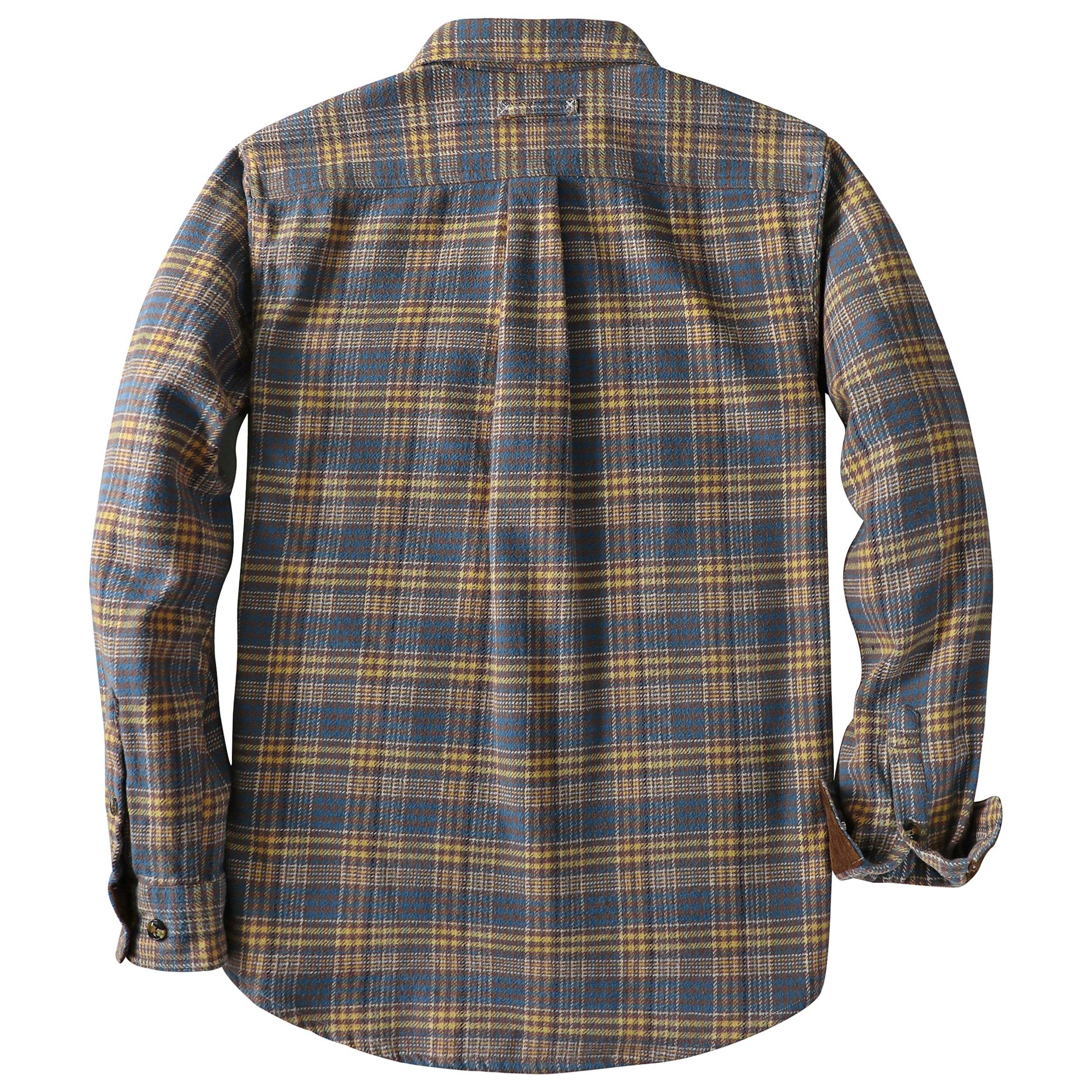 Dubinik? 10.8oz Ultra Heavyweight Flannel Shirt for Men Long Sleeve Casual Button Down Soft Pure Cotton Plaid Warm Suede Cuffs#0082006